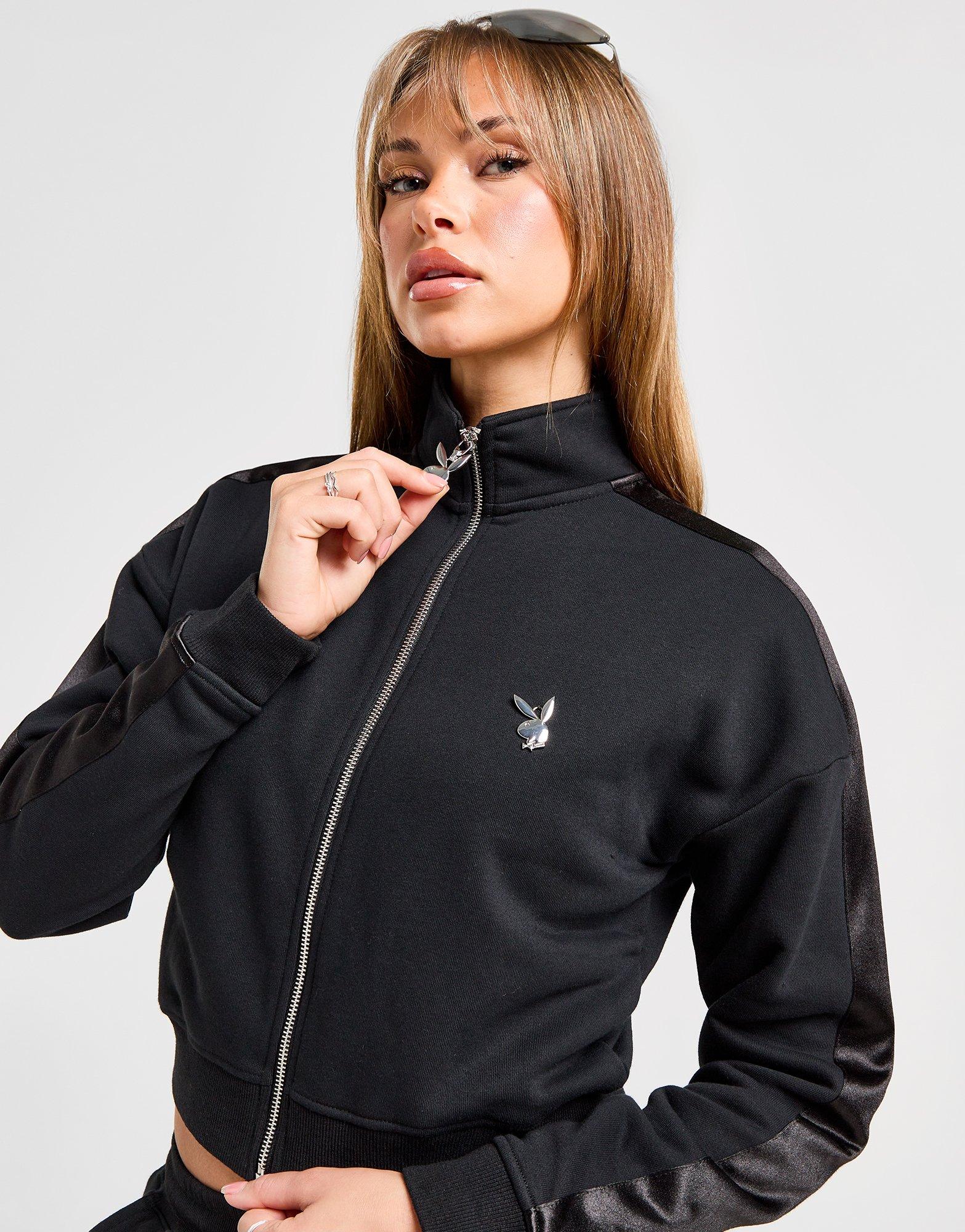 Black Playboy Cropped Track Top - JD Sports Global