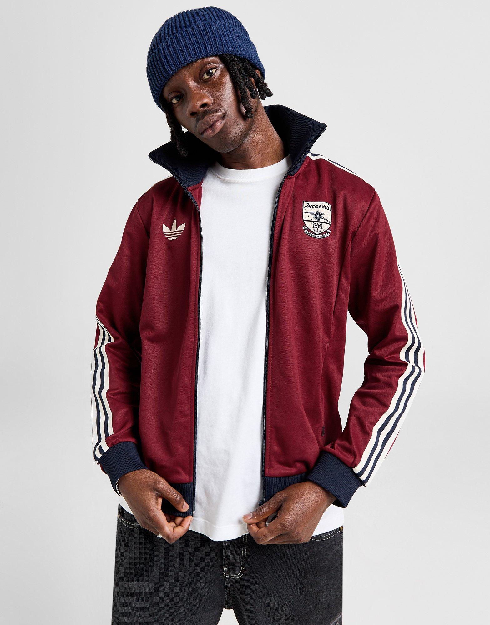 Adidas originals og track jacket in maroon borg on sale