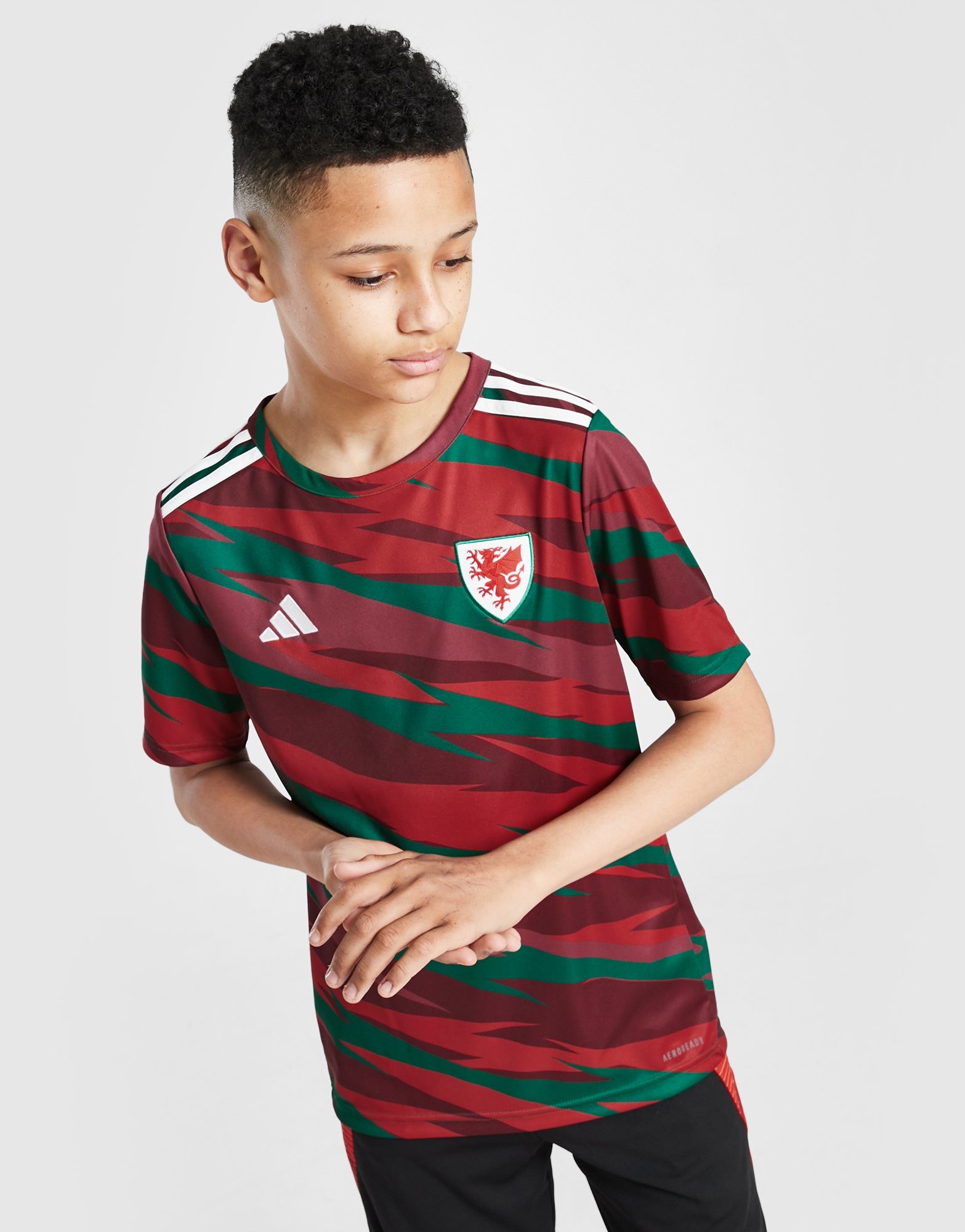 Red adidas Wales Pre Match Shirt Junior - JD Sports