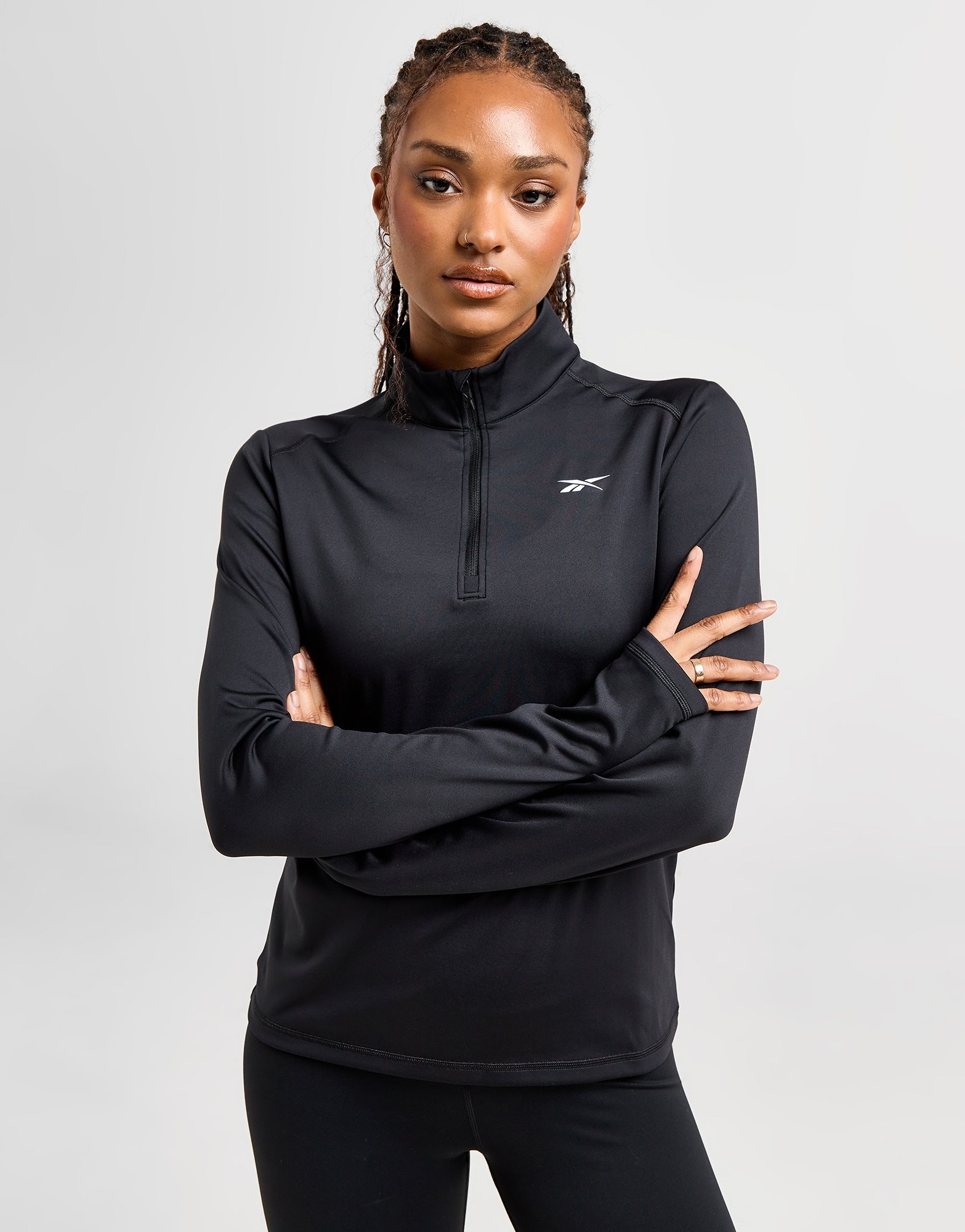 Black Reebok Core 1/4 Zip Top | JD Sports UK