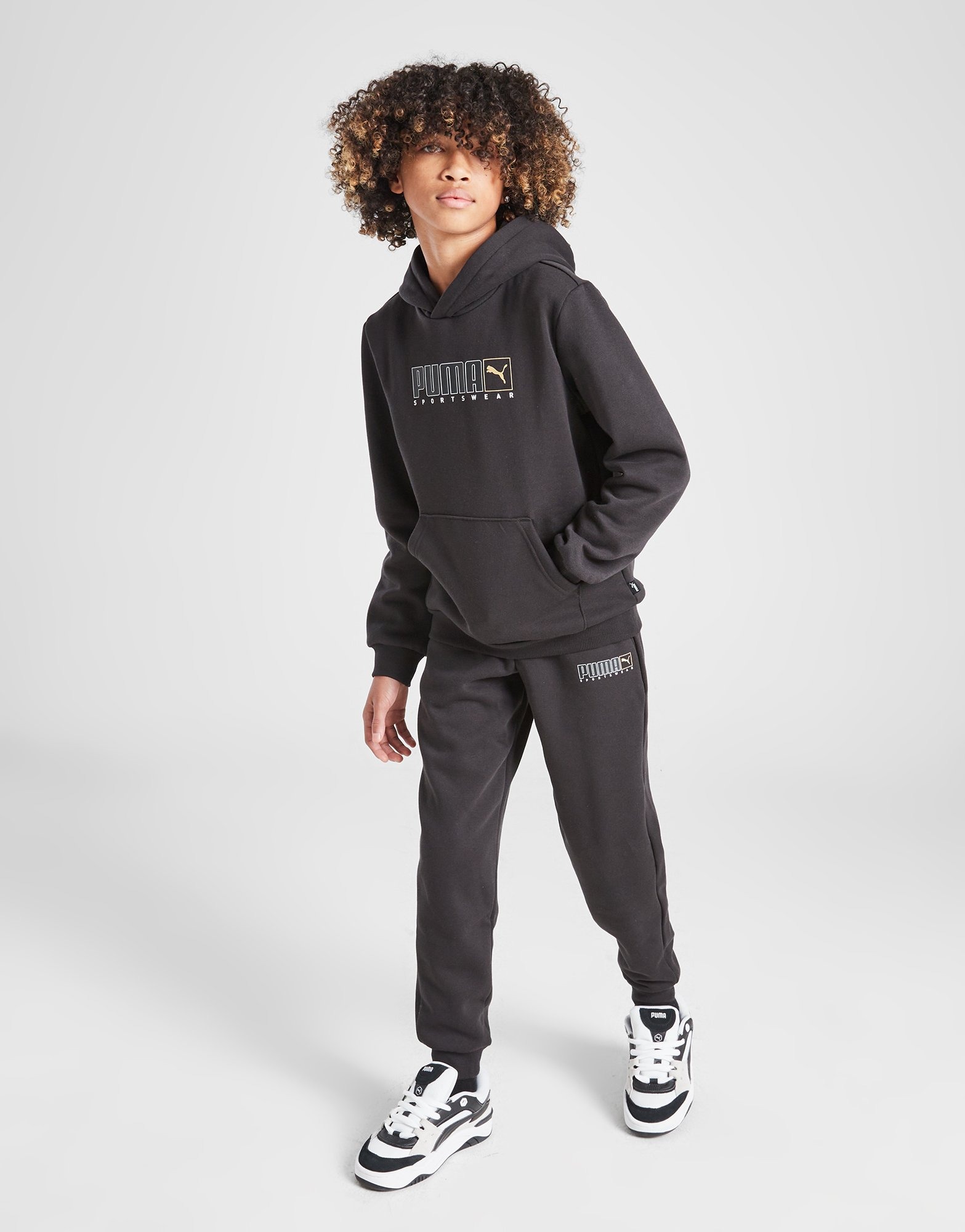 Black PUMA Sportswear Essential Joggers Junior - JD Sports