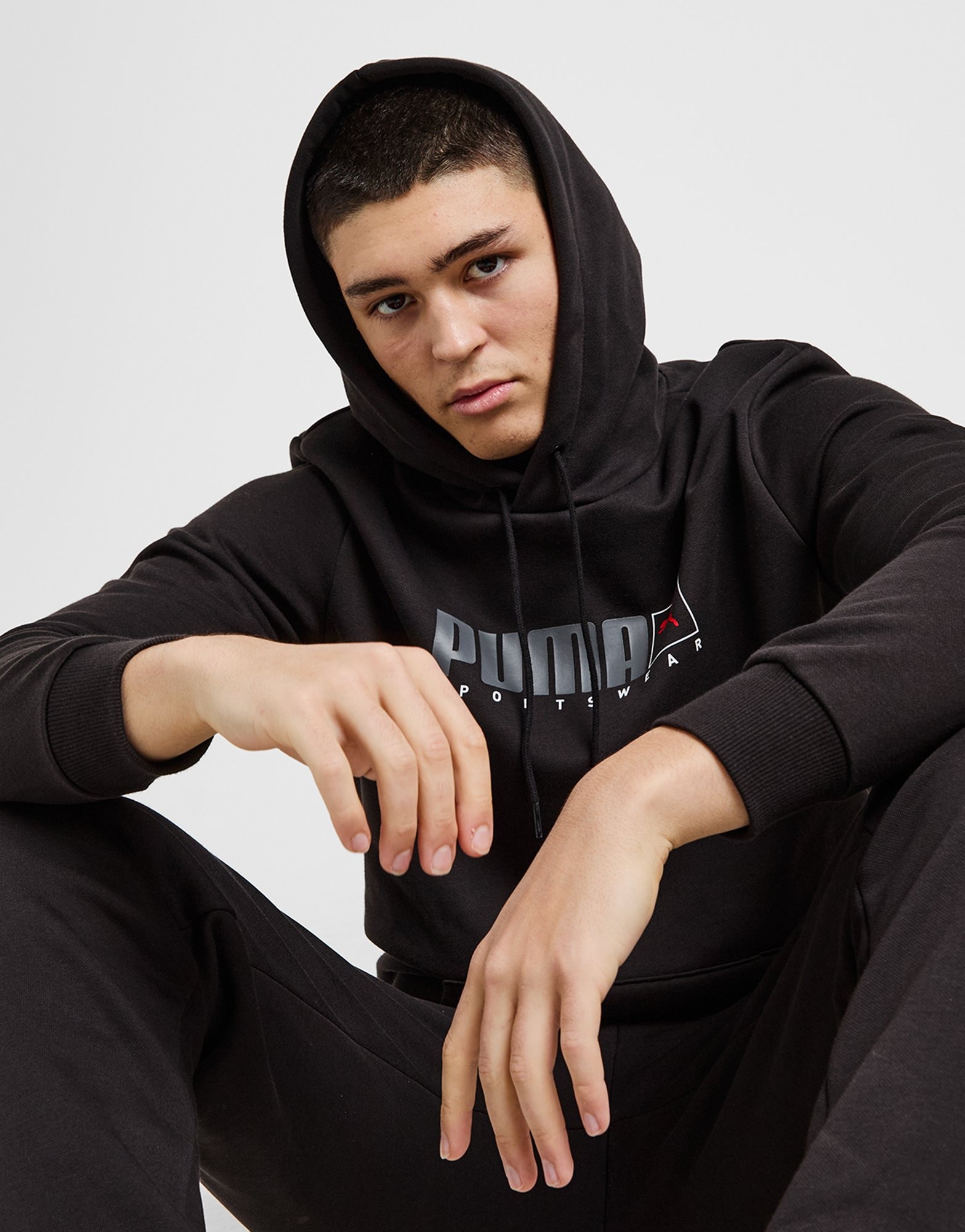 Black PUMA Core Sportswear Hoodie | JD Sports UK