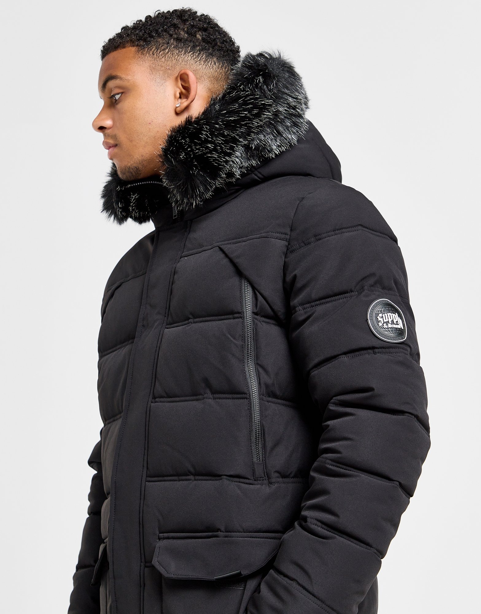 Supply Demand Moretay Longline Parka Jacket in Nero JD Sports