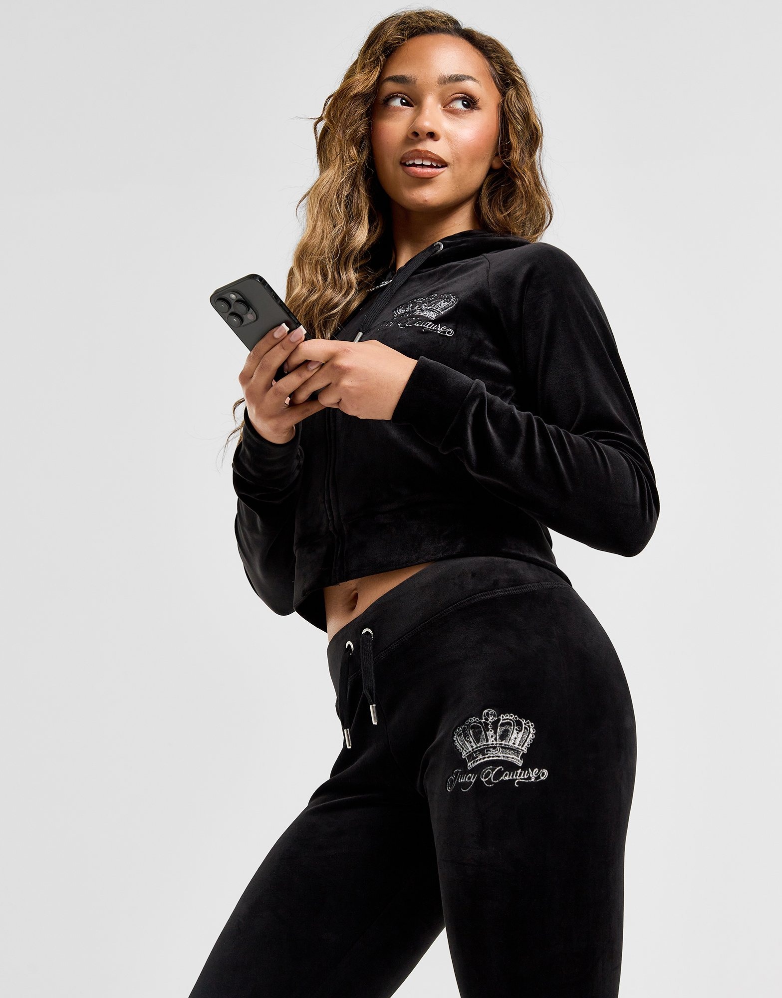 Black JUICY COUTURE OG Velour Track Pants JD Sports NZ