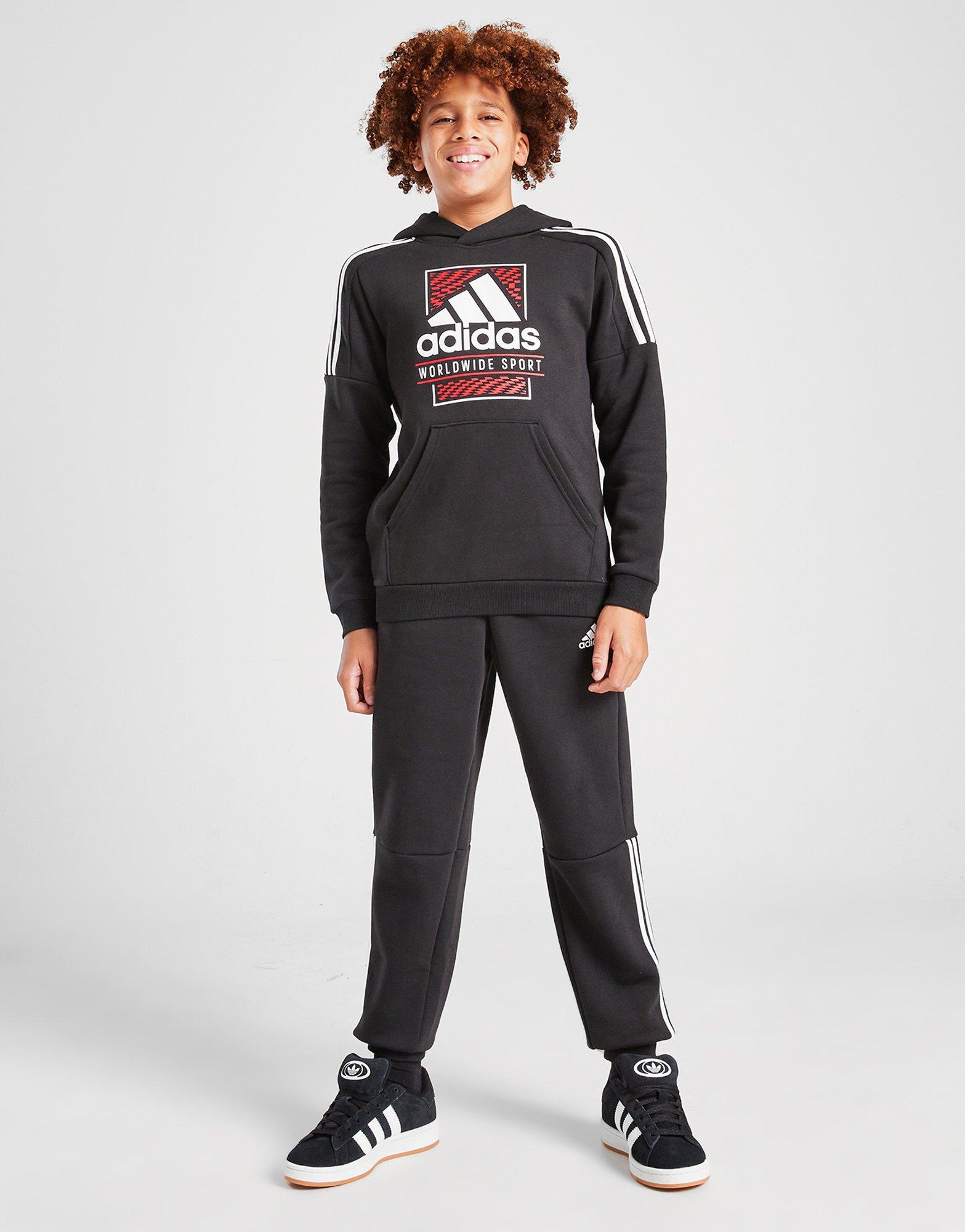 Black adidas Box Logo Hoodie Junior - JD Sports Global