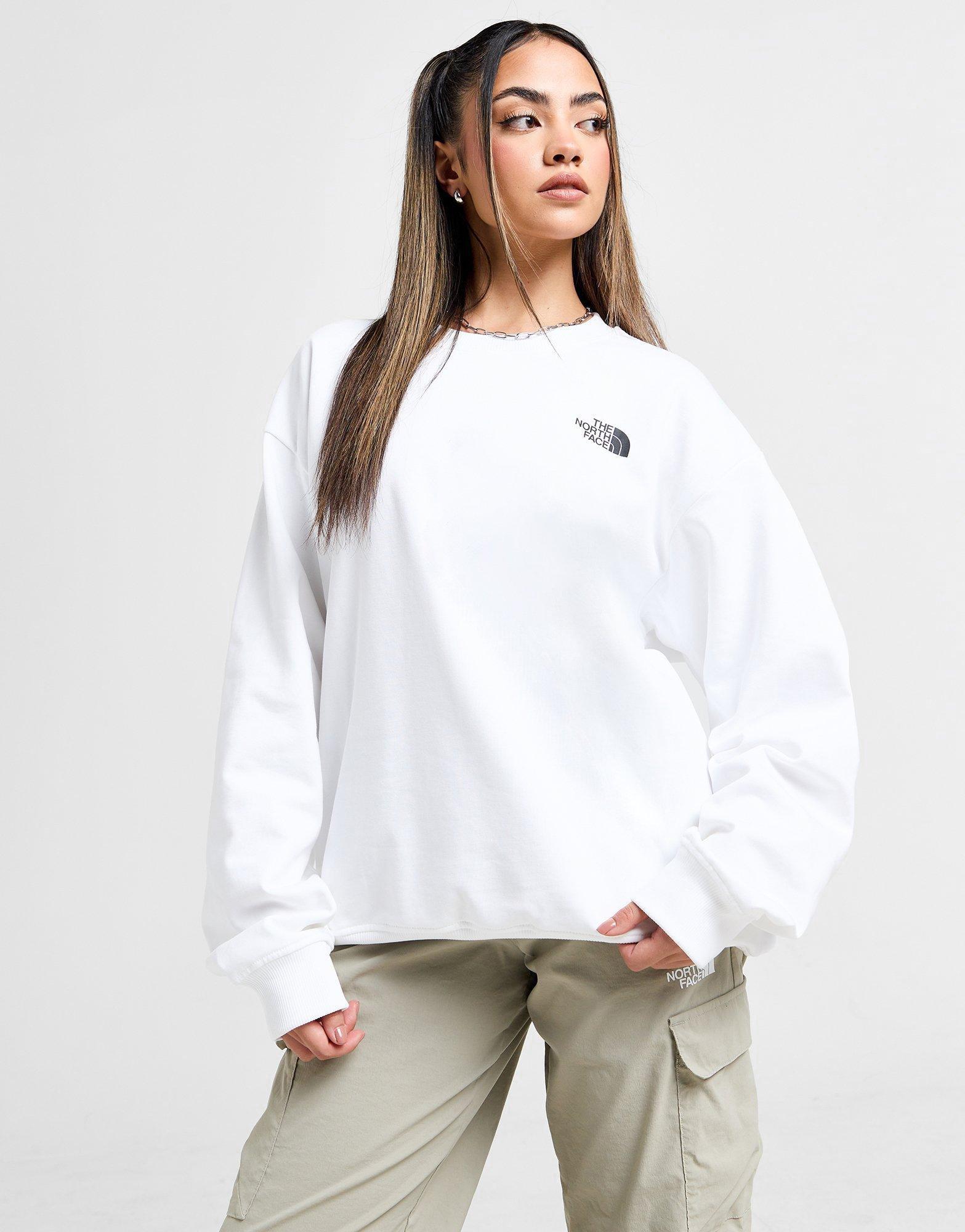 White The North Face Mountain Box Logo Crew Sweatshirt - JD
