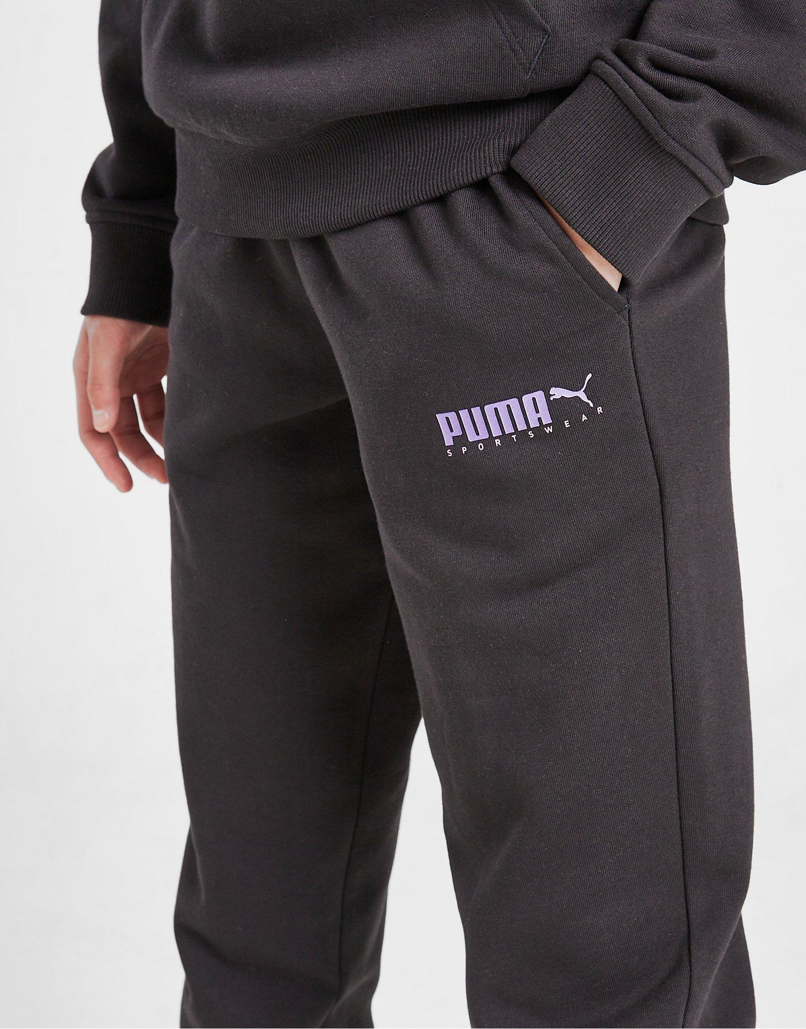Black PUMA Girls' Logo Joggers Junior JD Sports UK