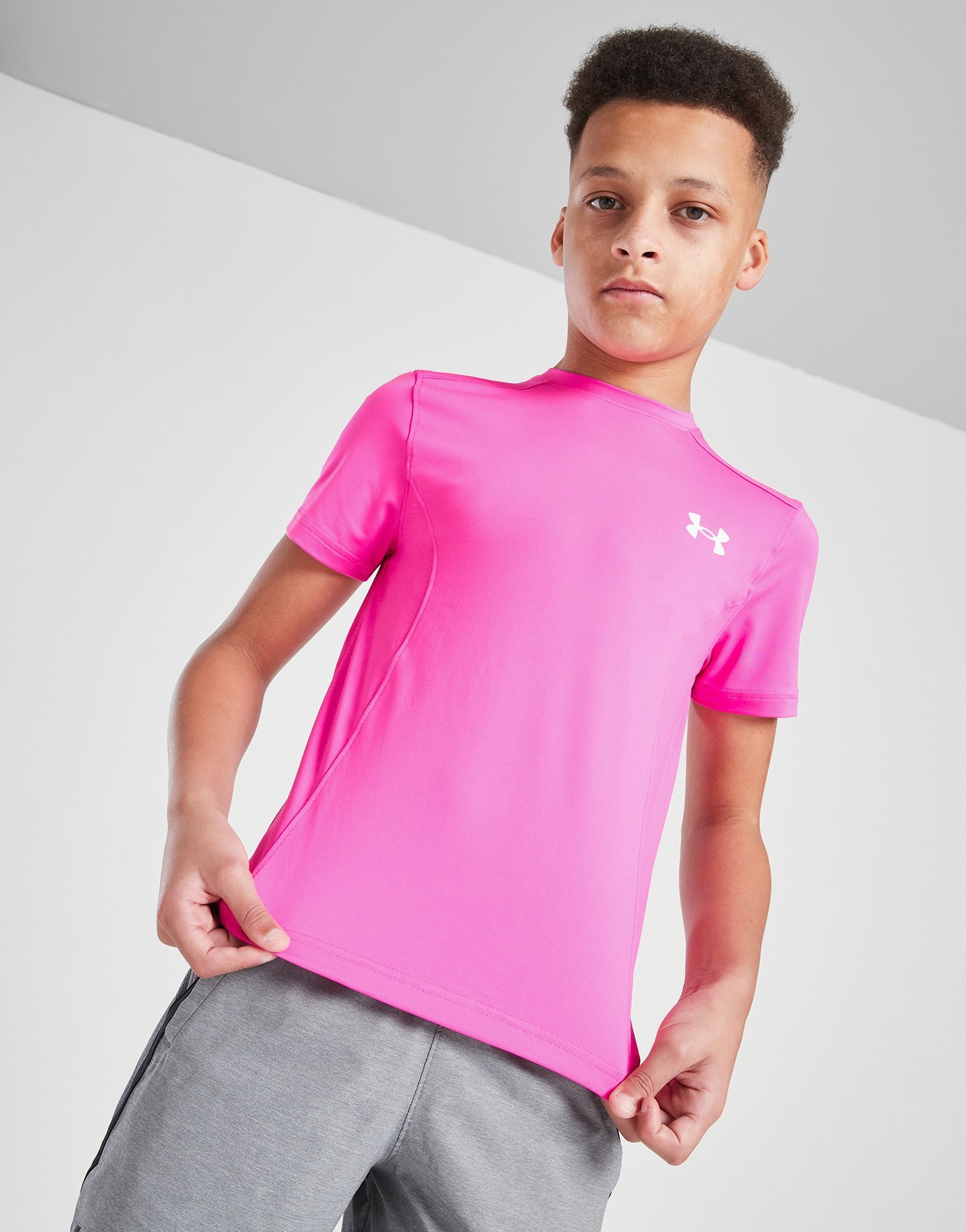Pink Under Armour Tech Embossed T-Shirt | JD Sports UK 