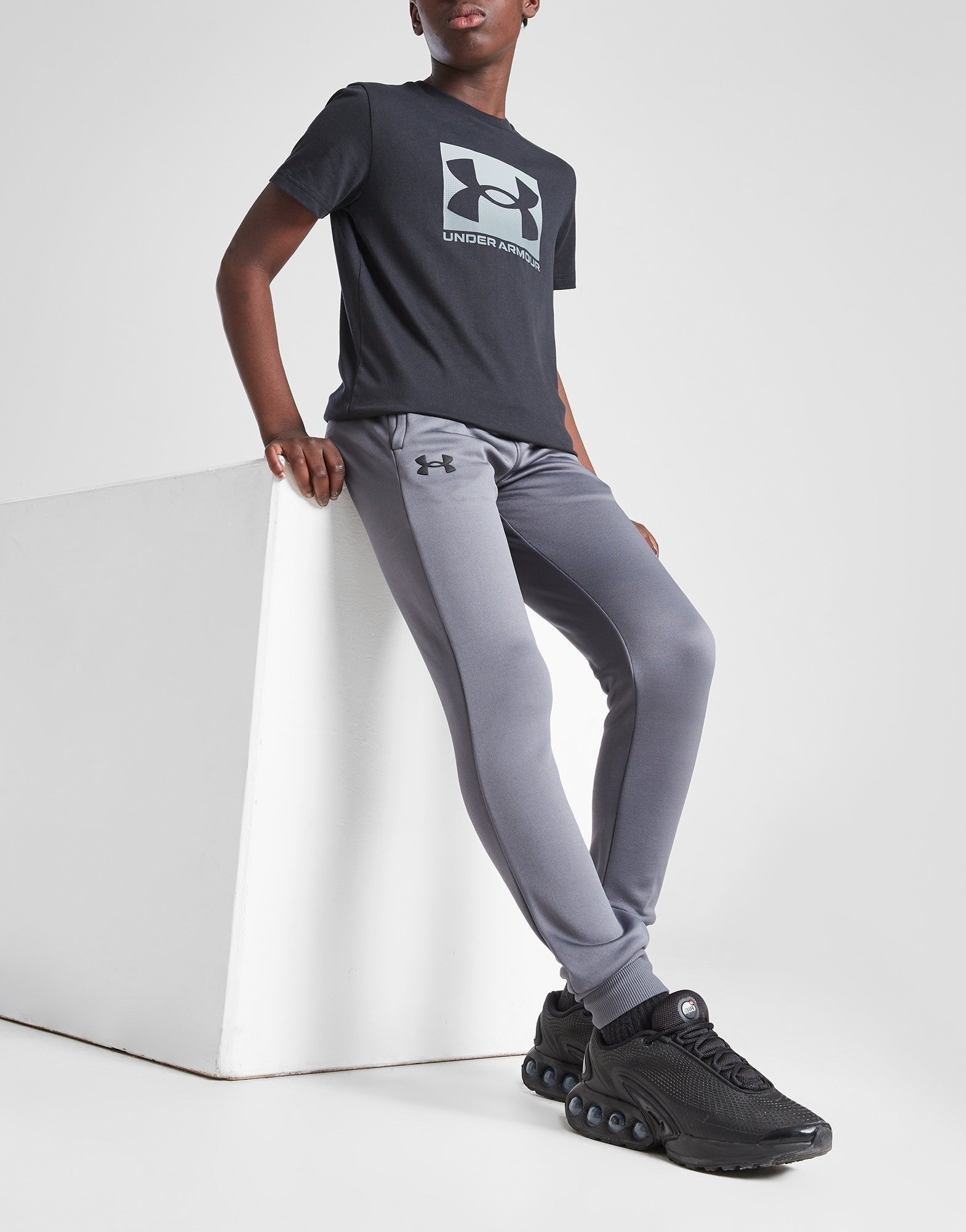 Grey Under Armour UA Armour Fleece Track Pants Junior JD Sports UK