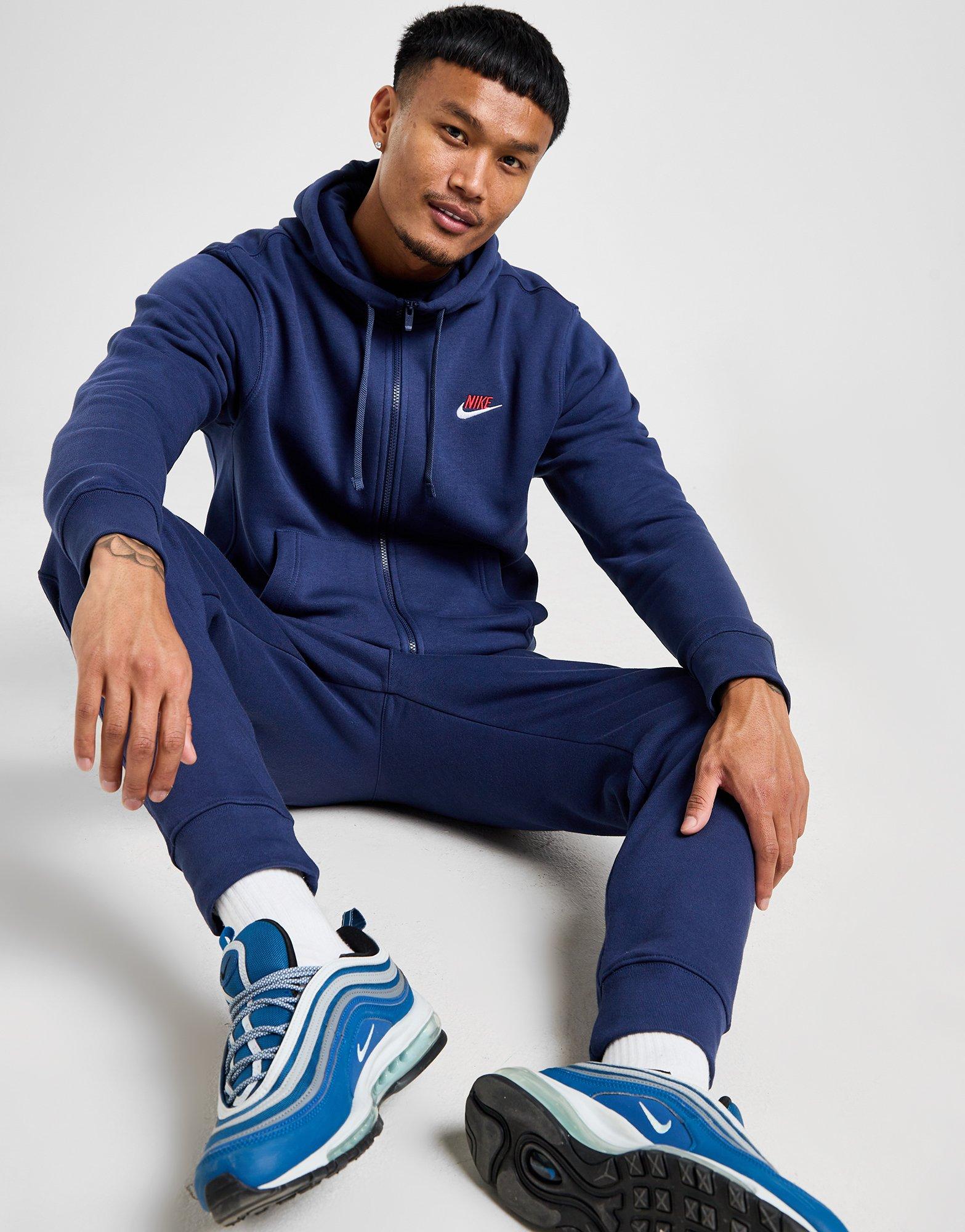 Nike zip up hoodie with futura logo in navy best sale