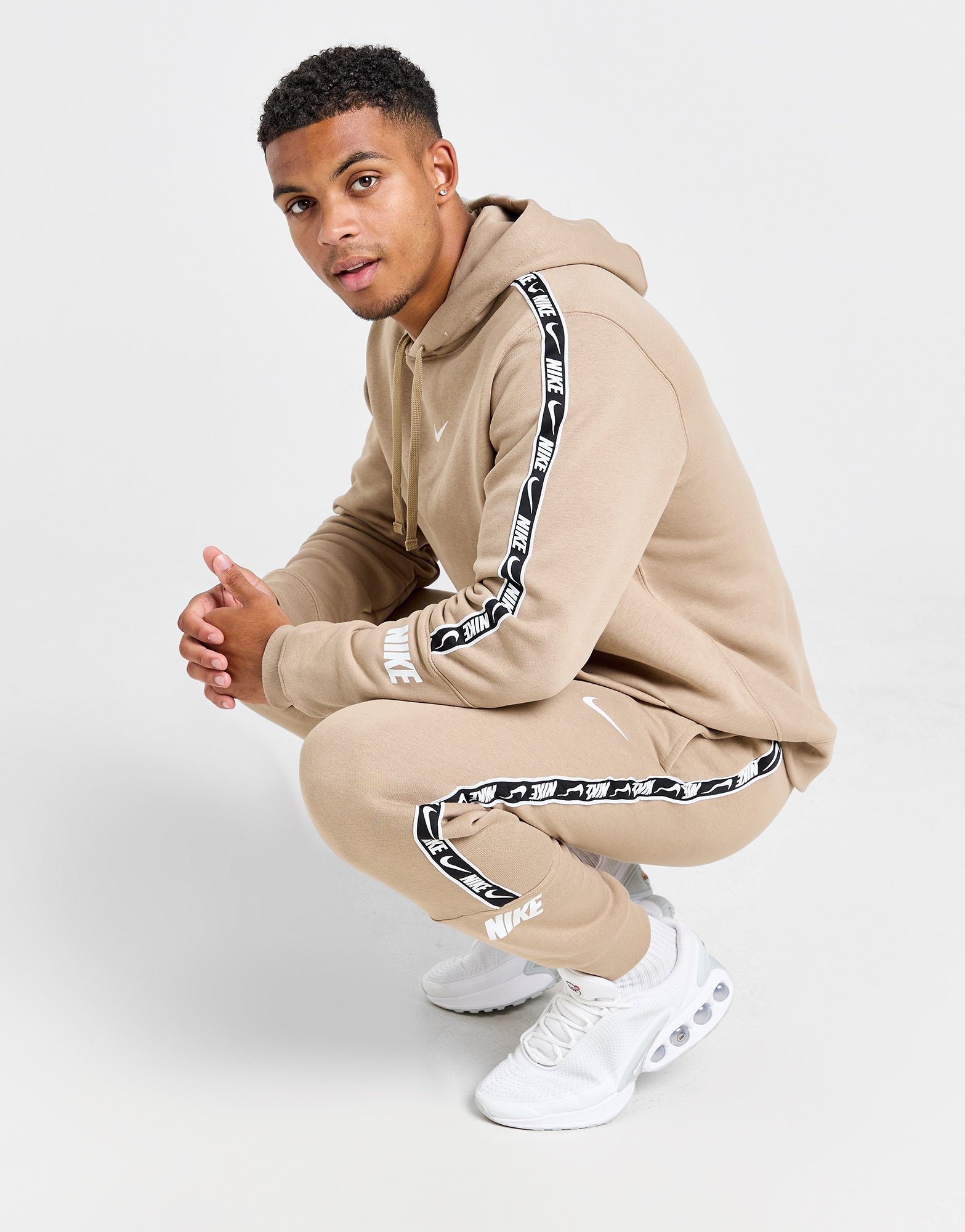 Brown Nike Tape Fleece Hoodie JD Sports