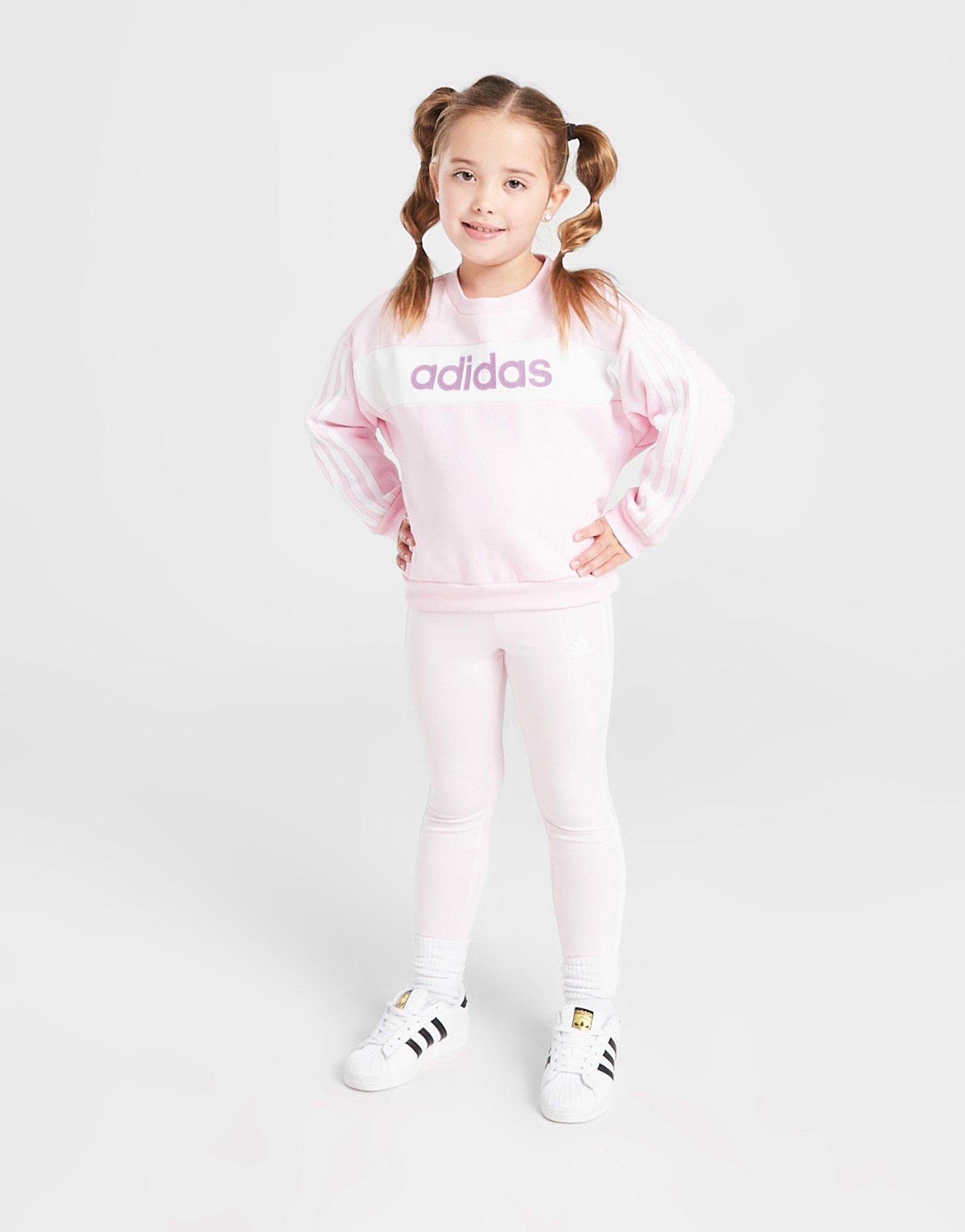 adidas Originals Girls' Linear Colour Block Crew Set Children
