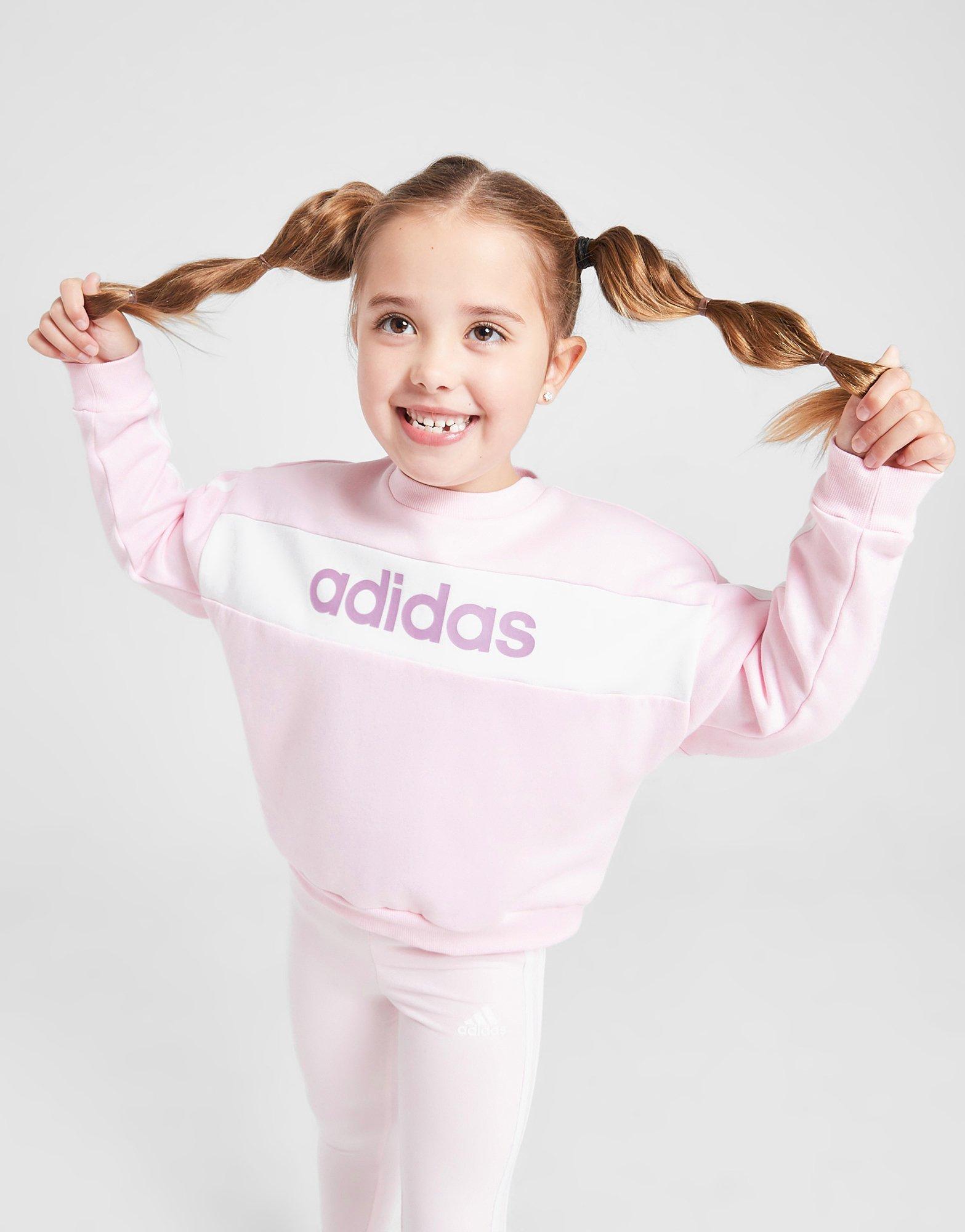 adidas Originals Girls' Linear Colour Block Crew Set Children
