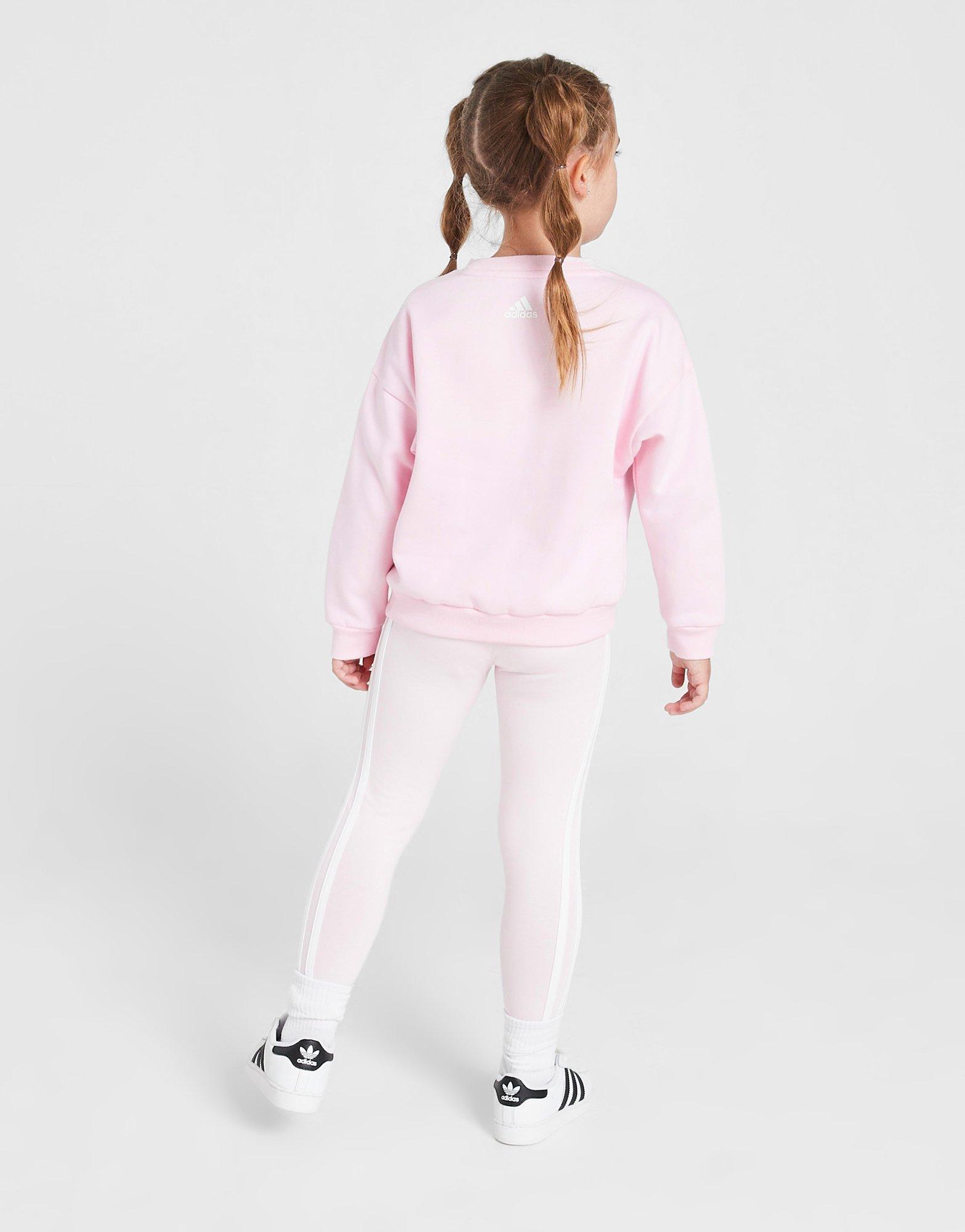 adidas Originals Girls' Linear Colour Block Crew Set Children
