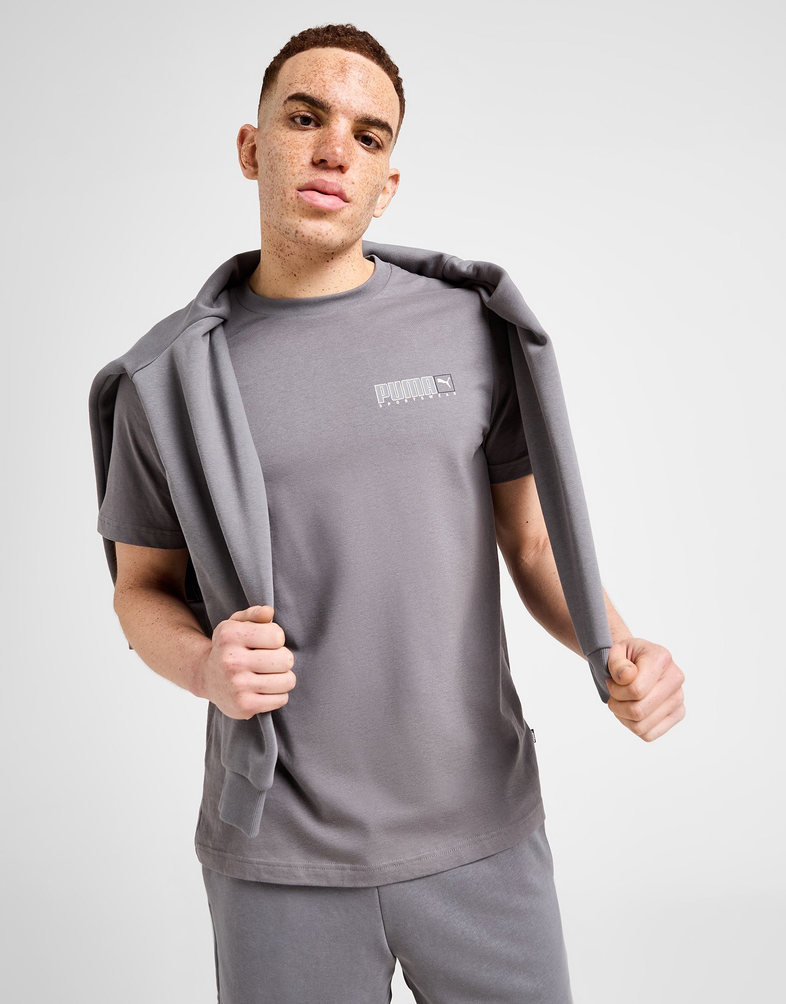 Grey PUMA Core Sportswear T-Shirt | JD Sports UK