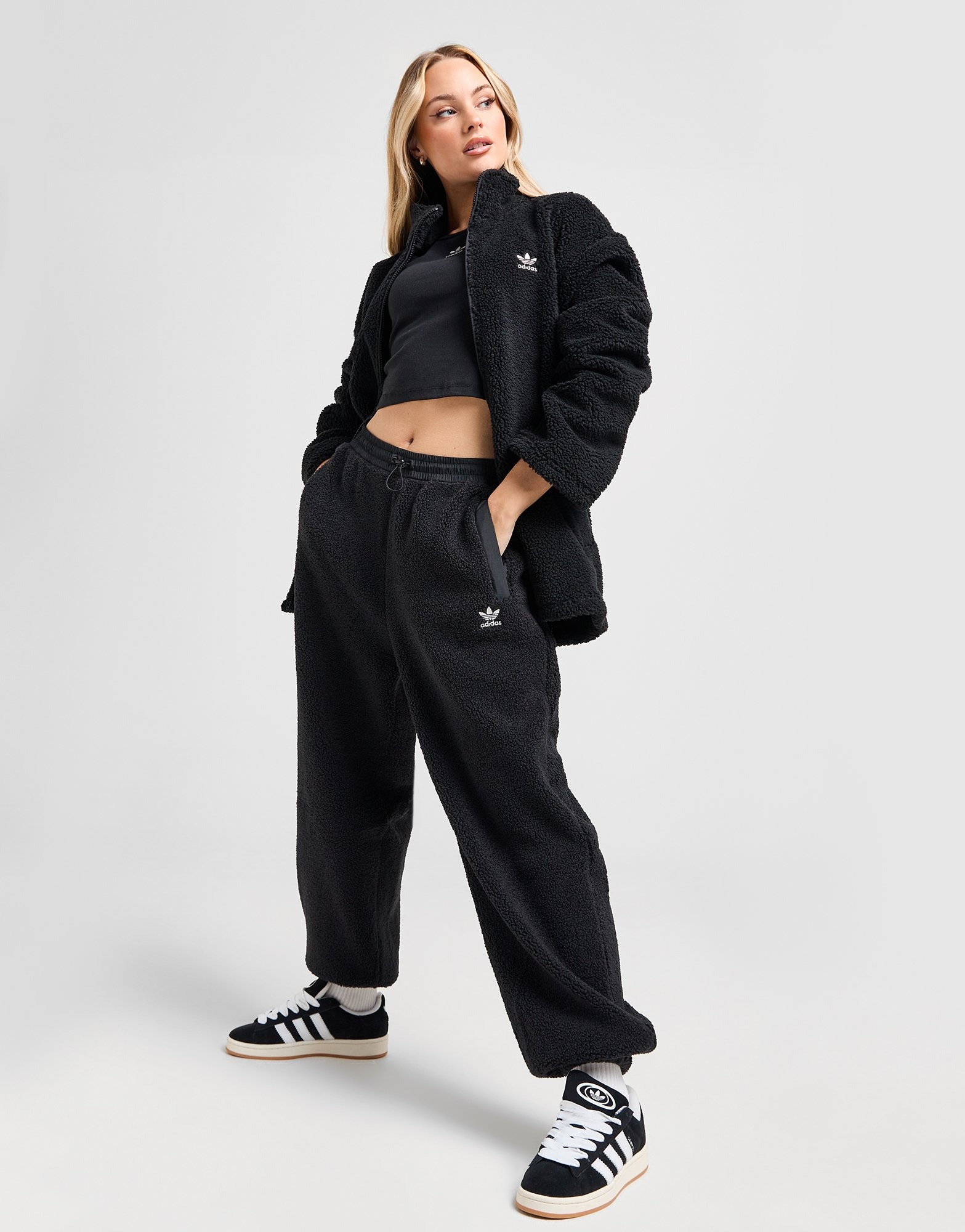 Adidas popper joggers womens best sale