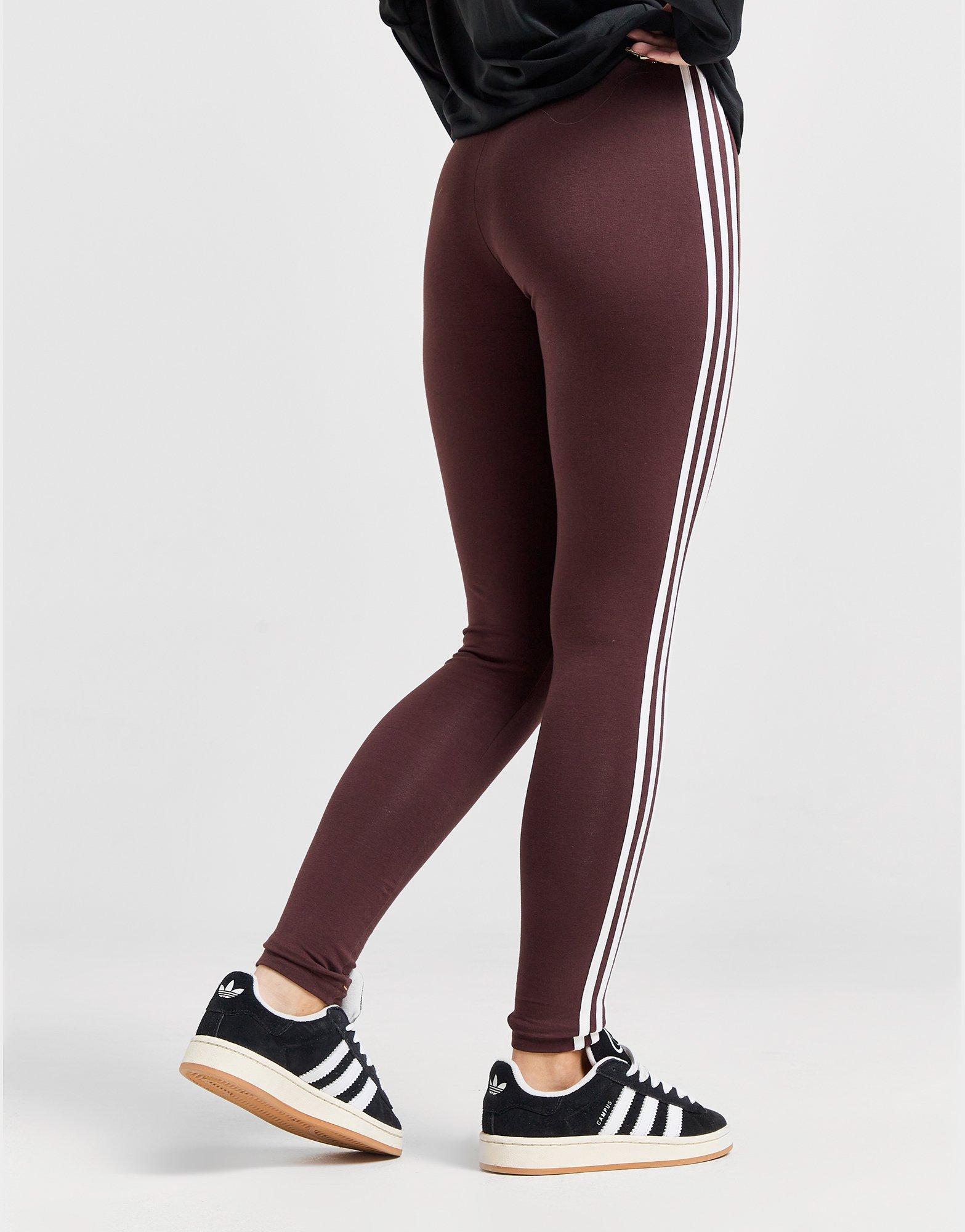 Adidas originals 3 stripe leggings burgundy best sale