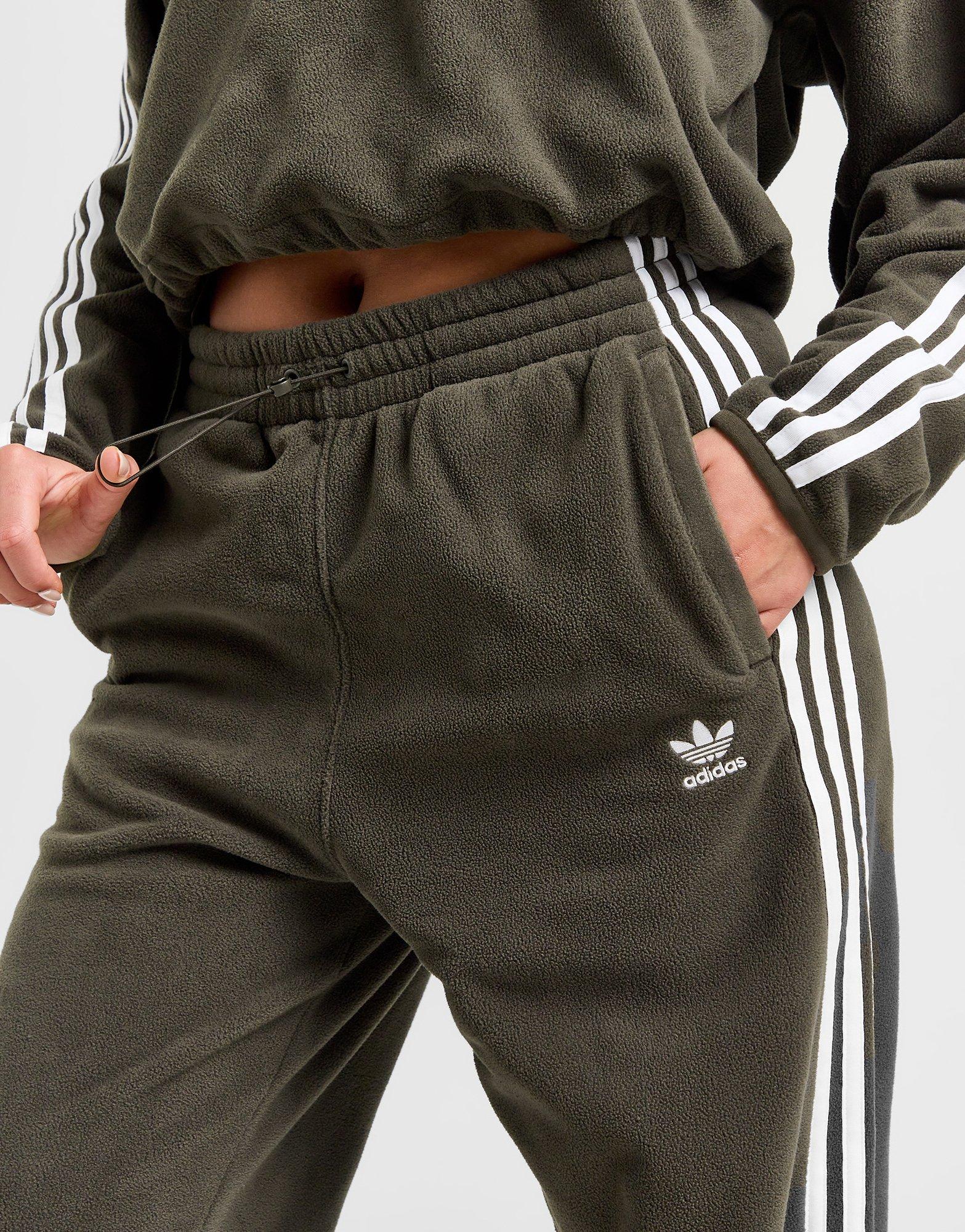 Adidas originals 3-stripes california fleece track pants green hotsell