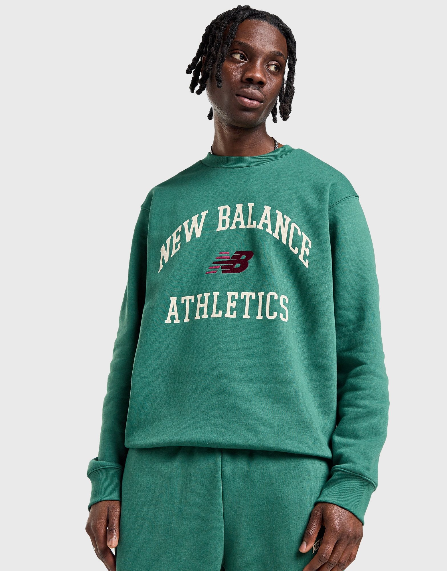 Green New Balance Collegiate Crew Sweatshirt JD Sports Ireland