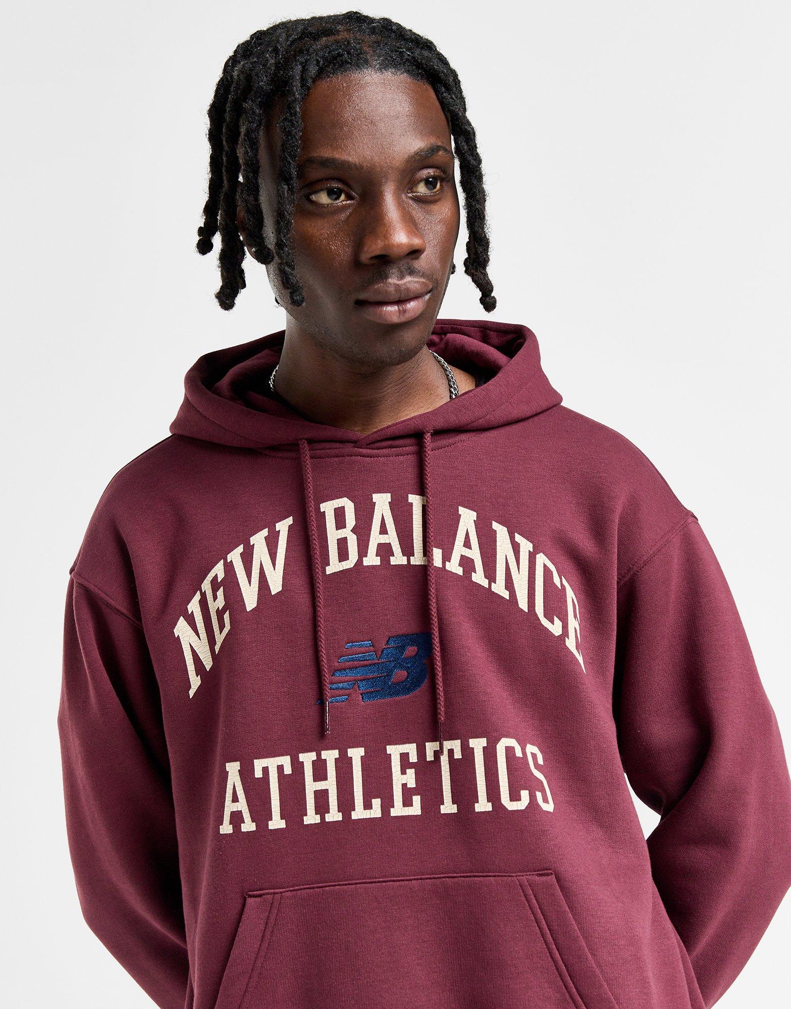 New balance hoodie burgundy on sale