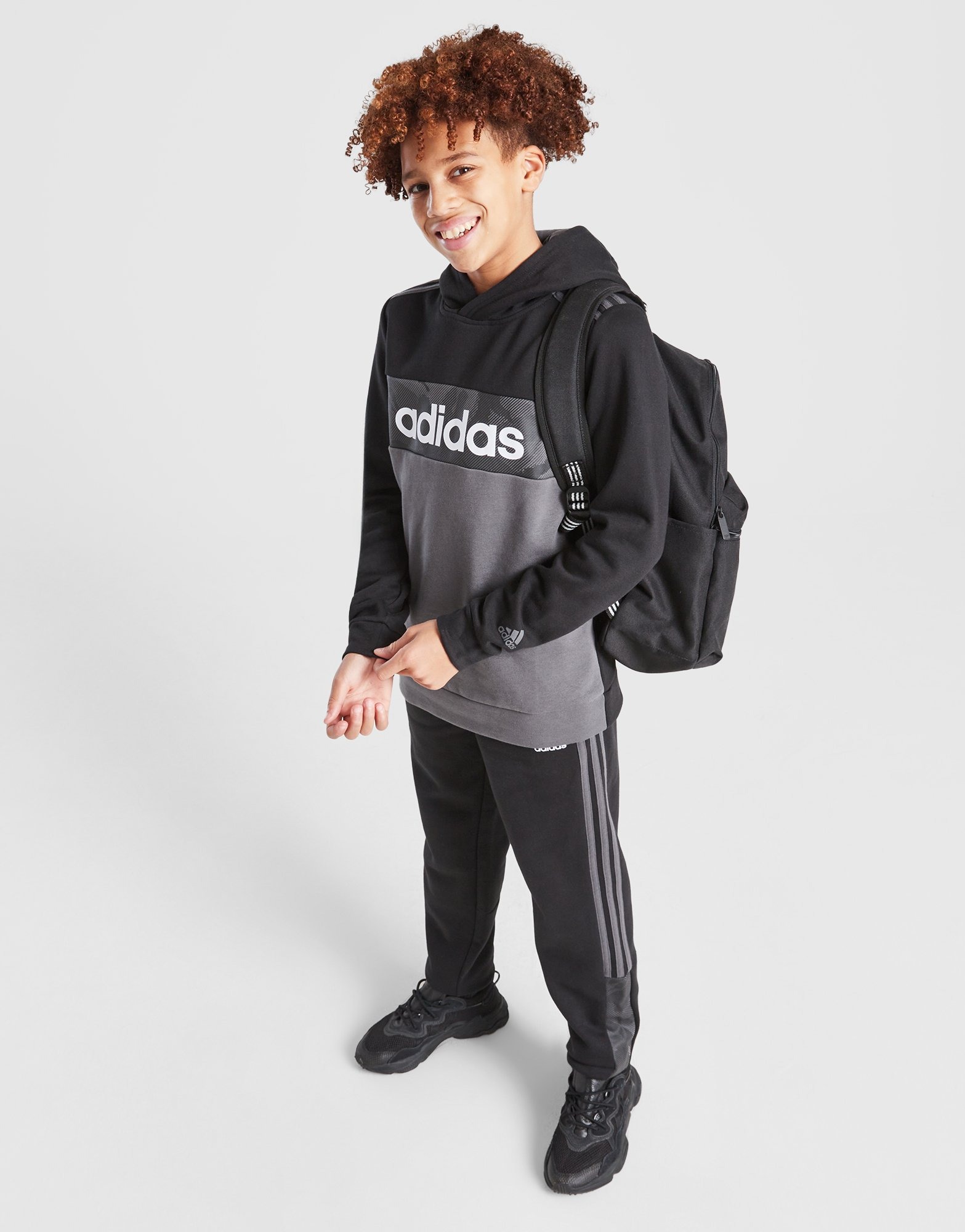 Black adidas Badge of Sport Camo Overhead Hoodie Junior JD Sports UK