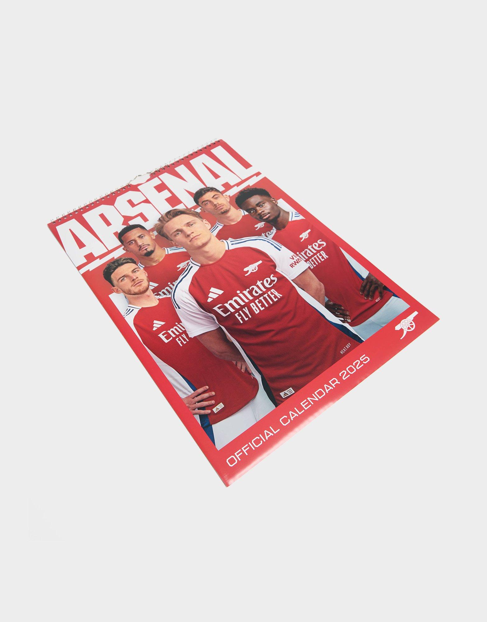 Red Official Team Arsenal FC 2025 A3 Calendar JD Sports UK