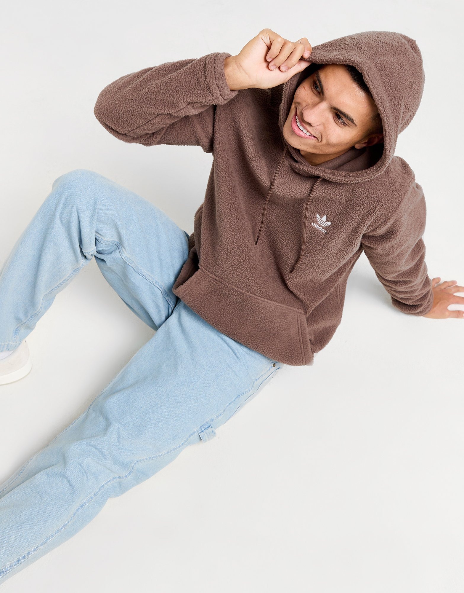 Adidas navy sherpa hoodie hotsell