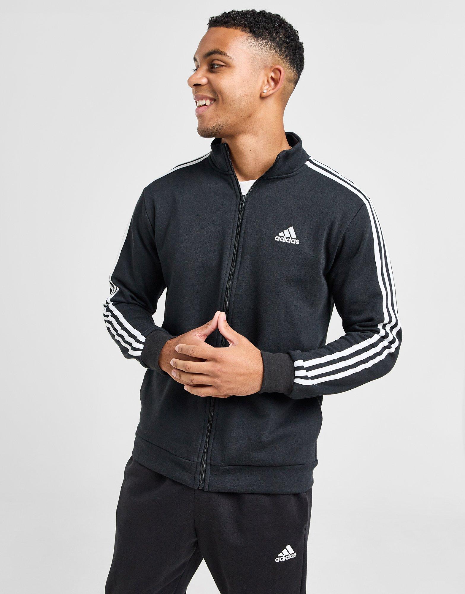 Black adidas 3-Stripes Fleece Tracksuit - JD Sports Global