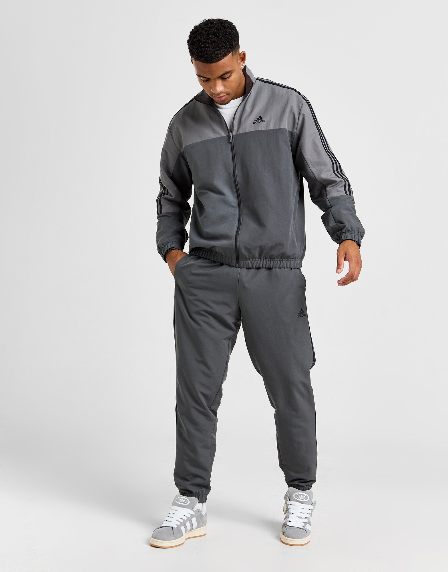 Grey adidas Colour Block Woven Tracksuit JD Sports Global