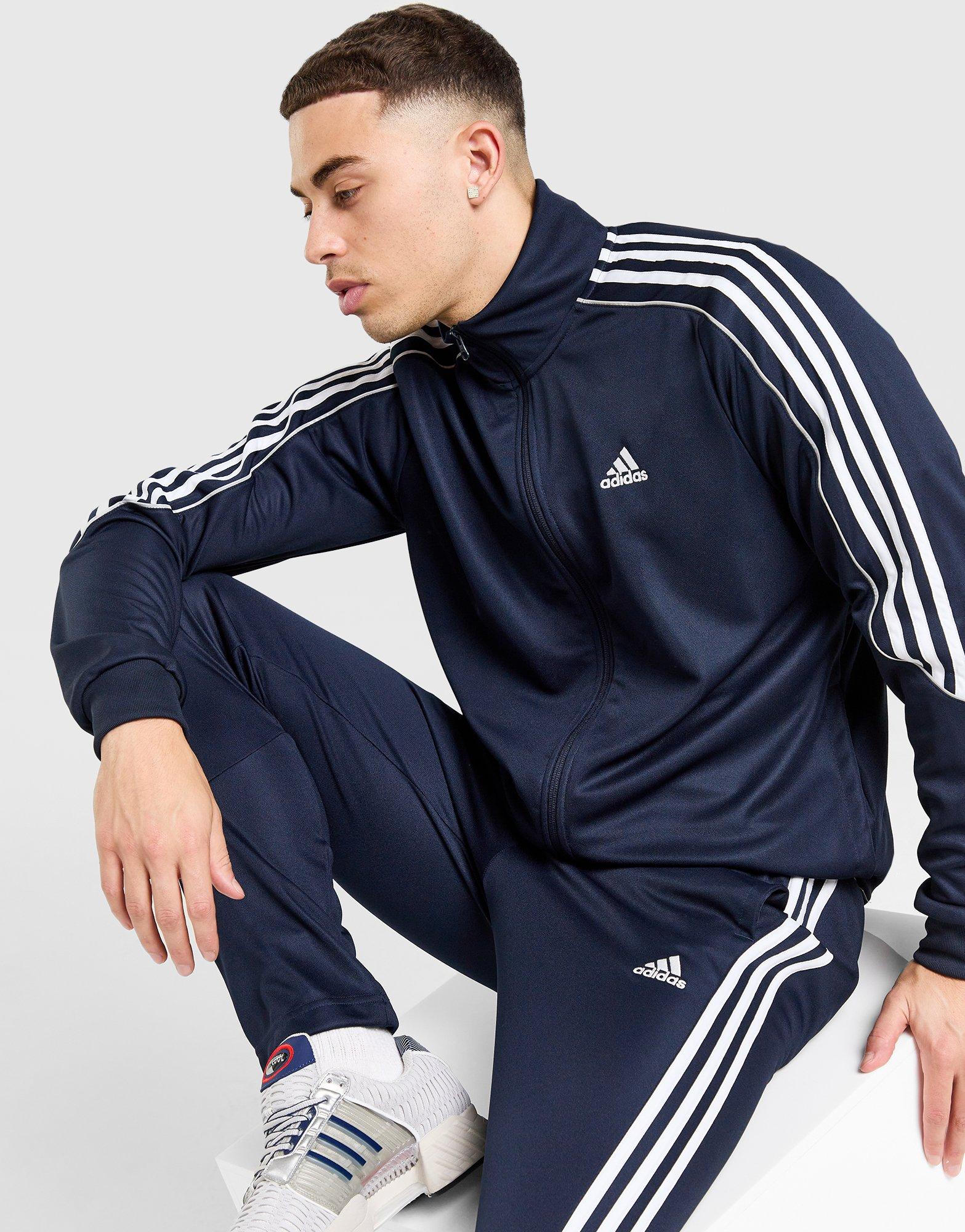 ★adidas★3S Regular Fit Double Knit Track&Pants Setup★人気 Blue adidas 3-Stripes Doubleknit Tracksuit - JD Sports Global