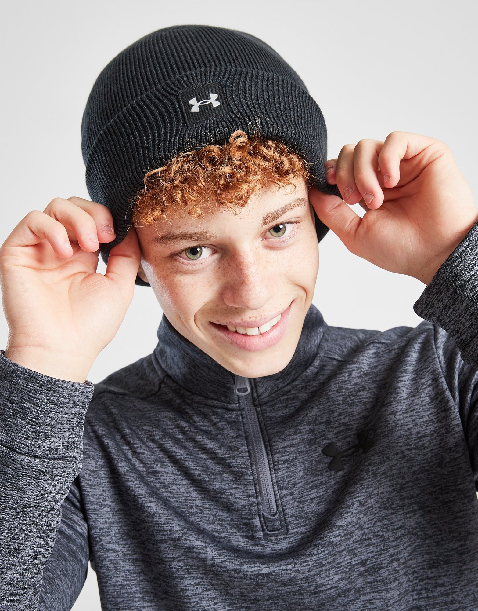 Black Under Armour Halftime Cuff Beanie Hat Junior - JD