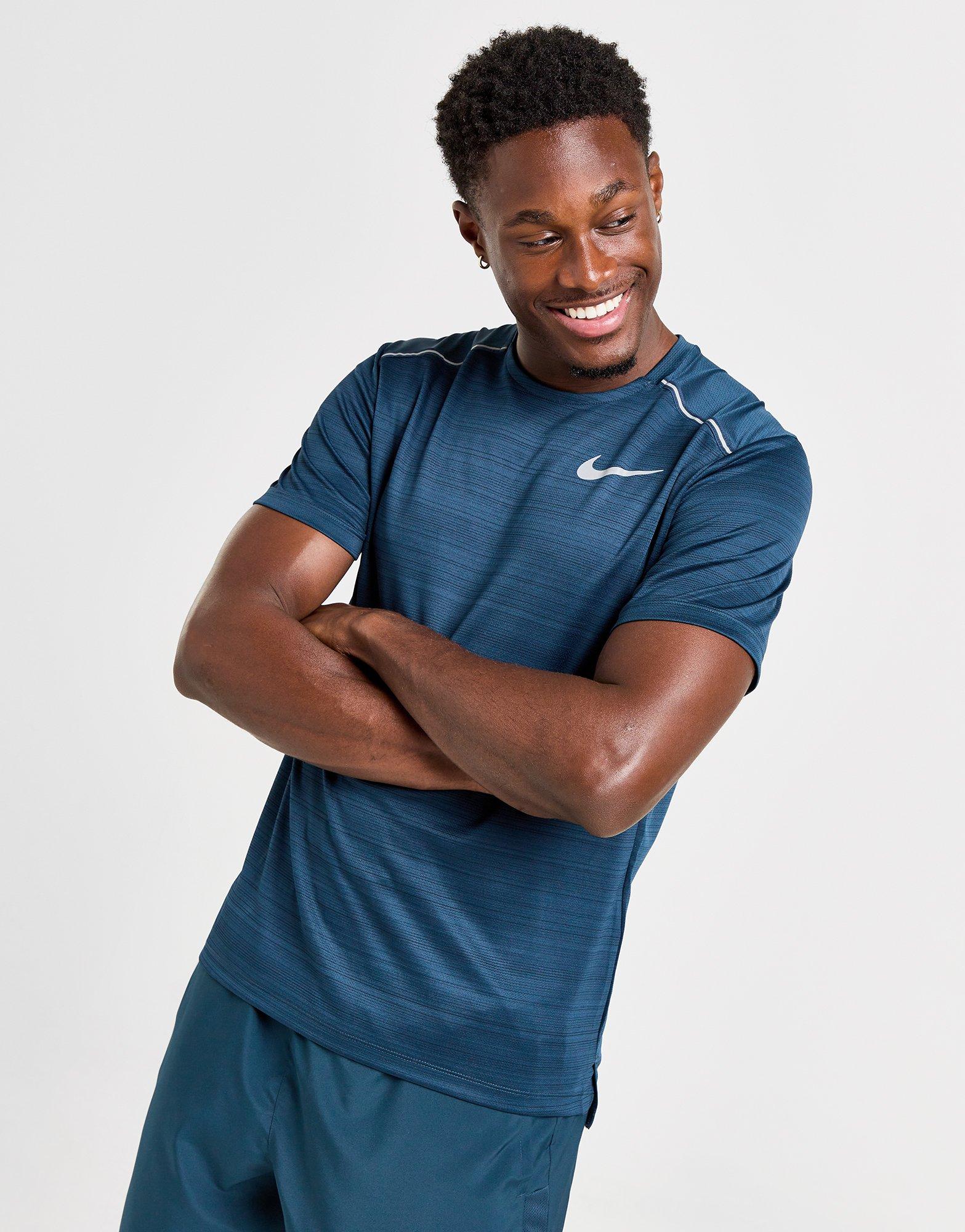 T Shirt Nike Miler Nike Dri Fit Top Blue Blue Nike Miler T-Shirt