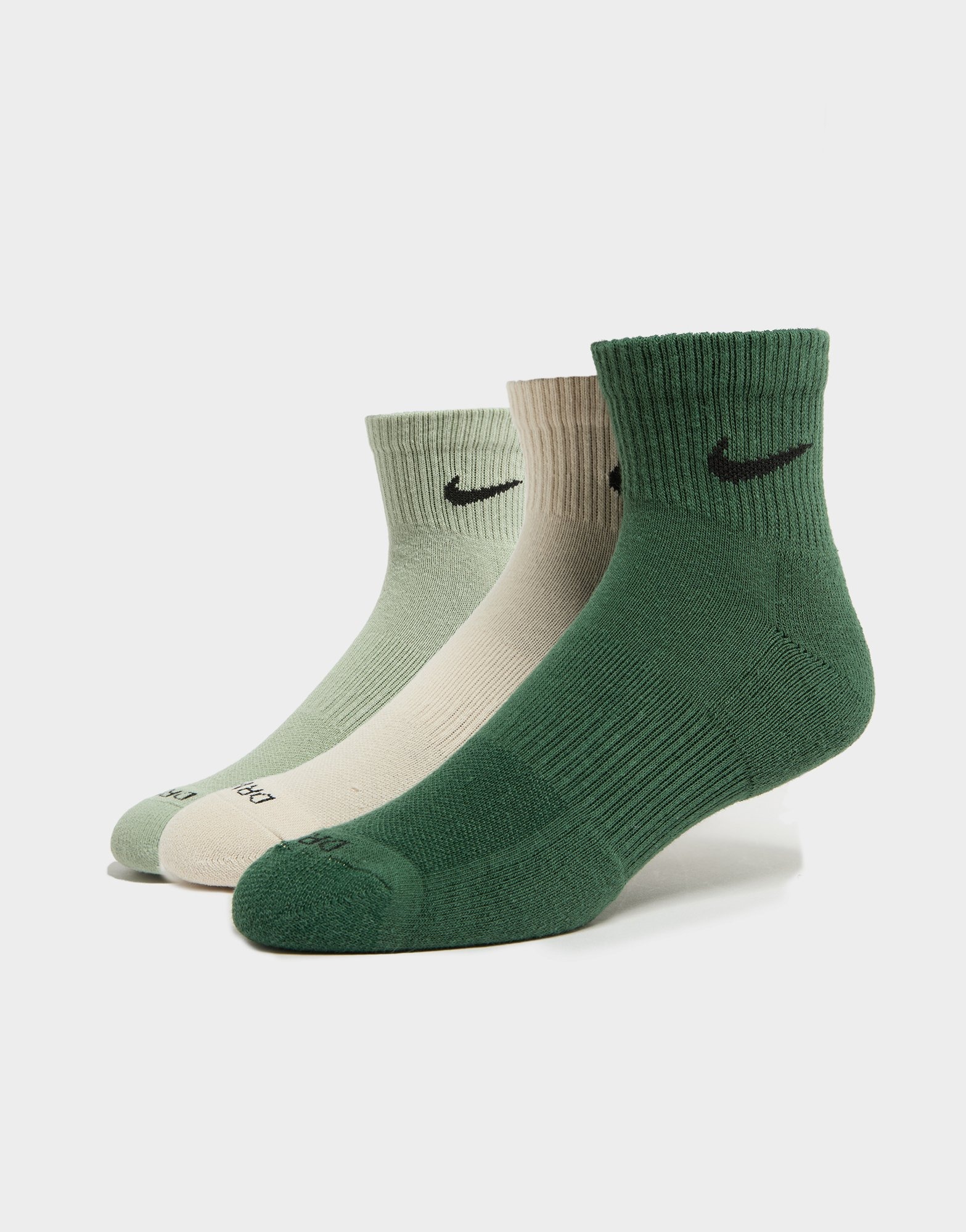 Green Nike 3 Pack Lightweight Quarter Socks JD Sports Global