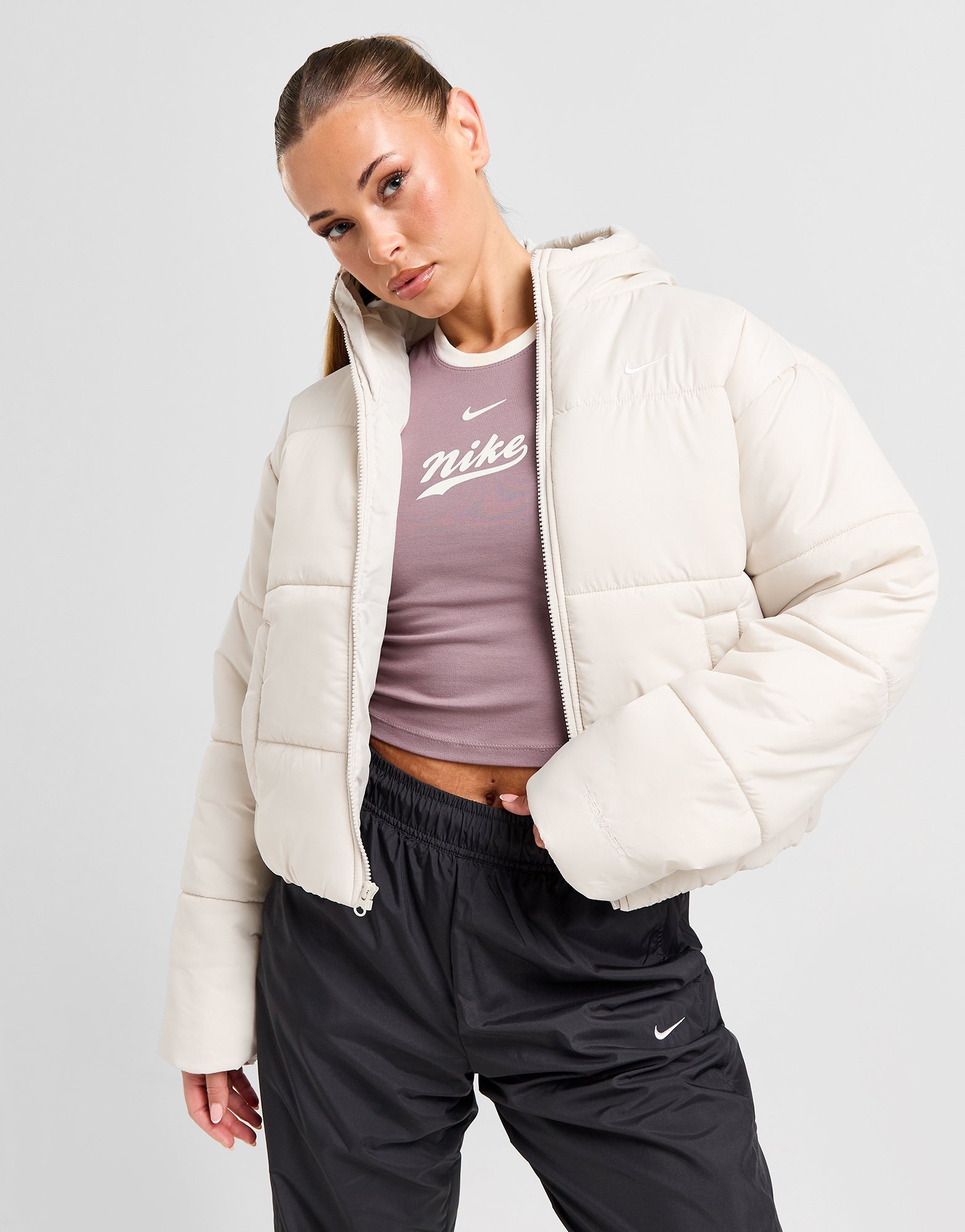 Nike white down jacket deals