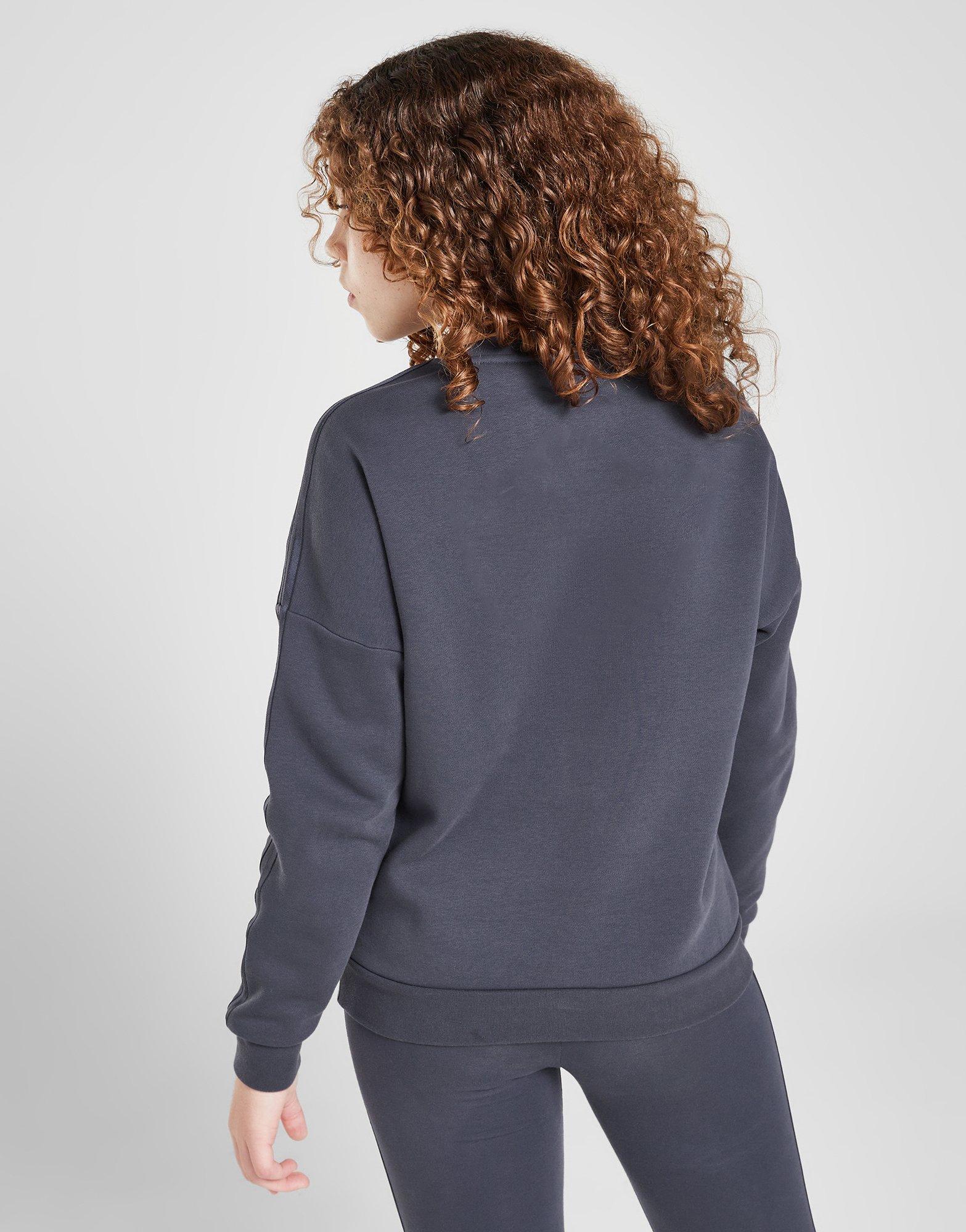 adidas Originals Girls' Glitter Trefoil Crew Sweatshirt Junior