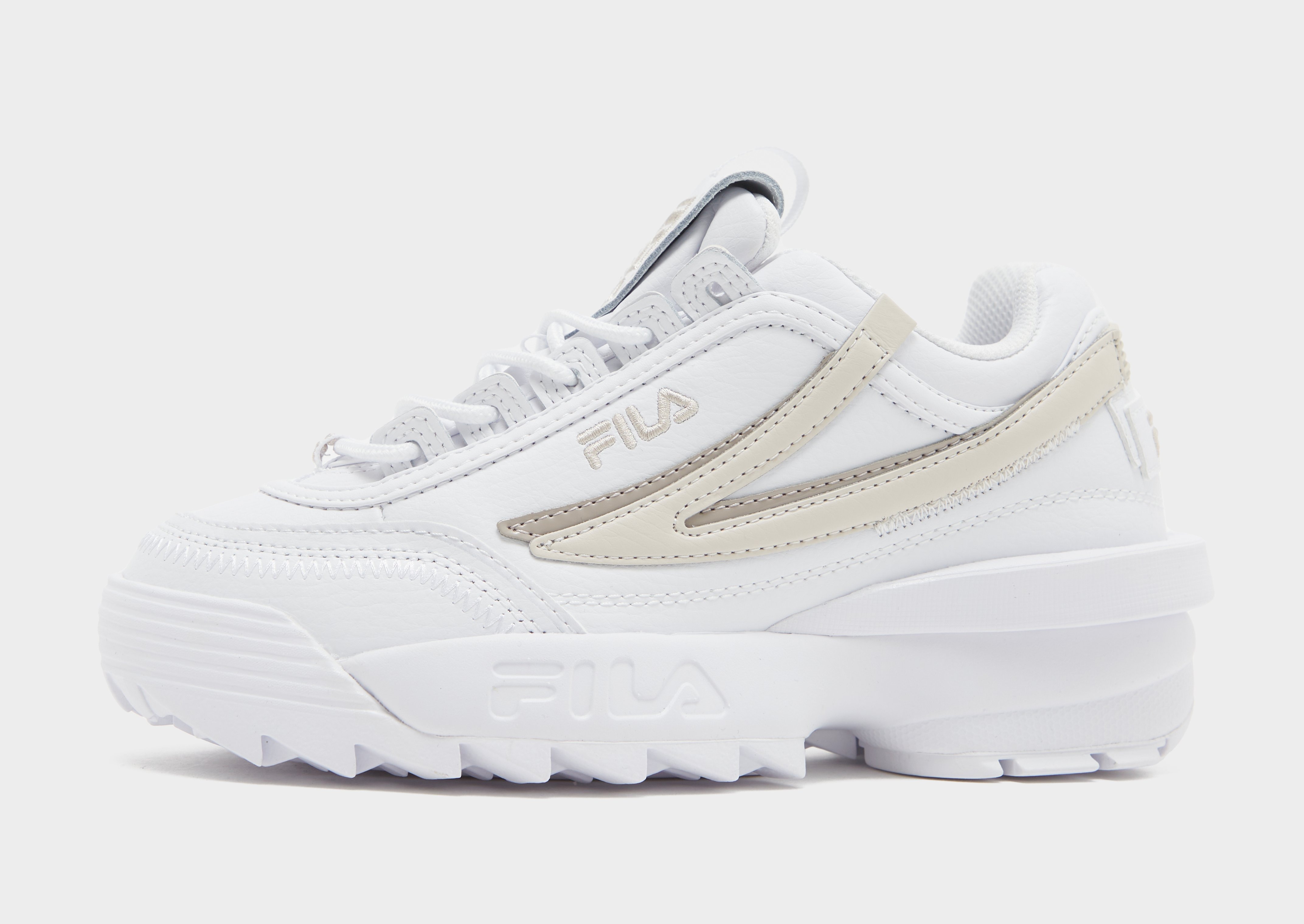 Fila disruptor 2 white and silver on sale