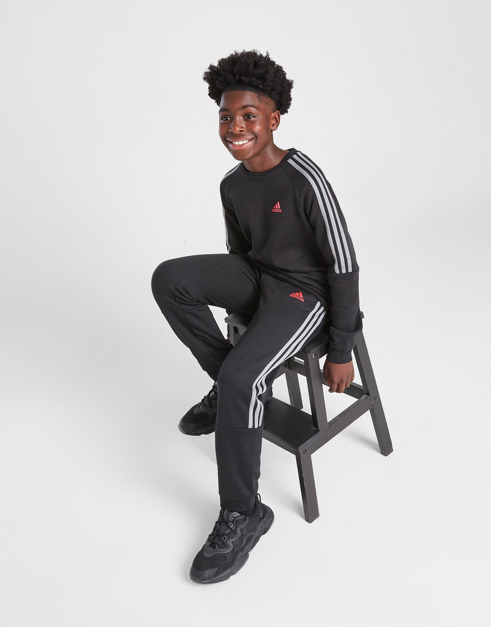 Black adidas Energize 3 Stripes Tracksuit Junior JD Sports UK