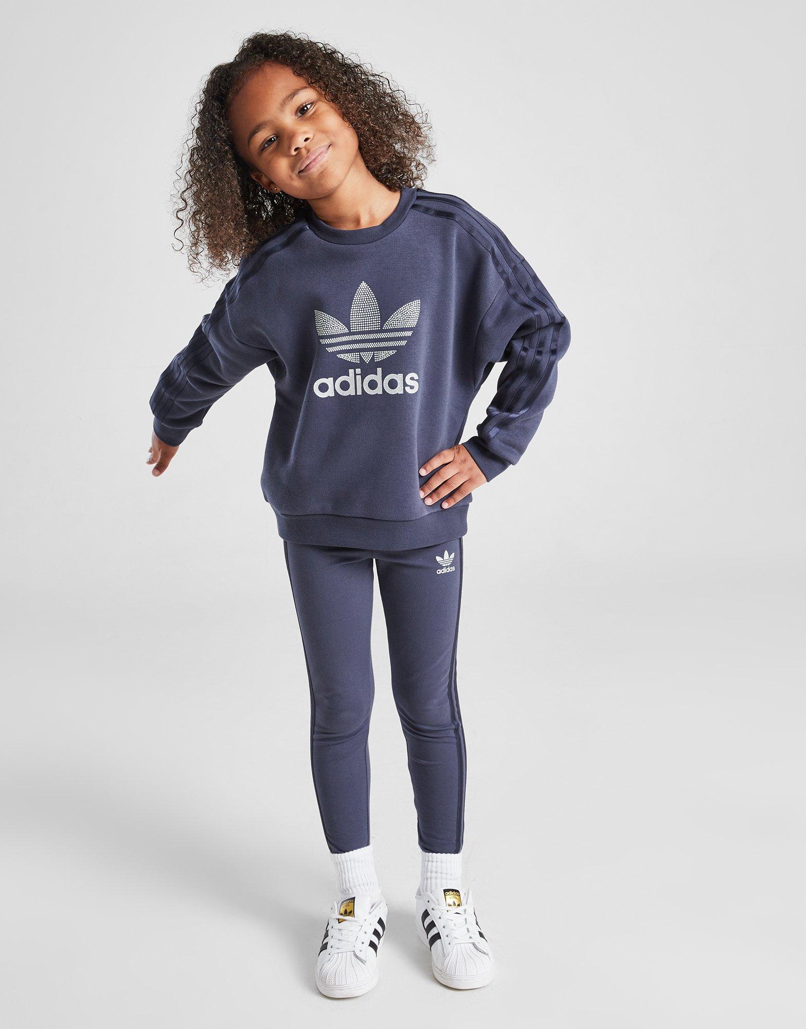 adidas Originals Girls' Diamante Crew Tracksuit Children