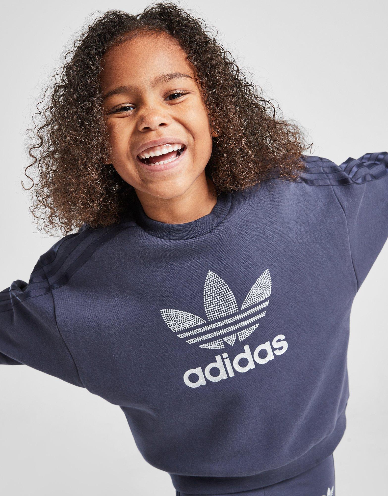 adidas Originals Girls' Diamante Crew Tracksuit Children
