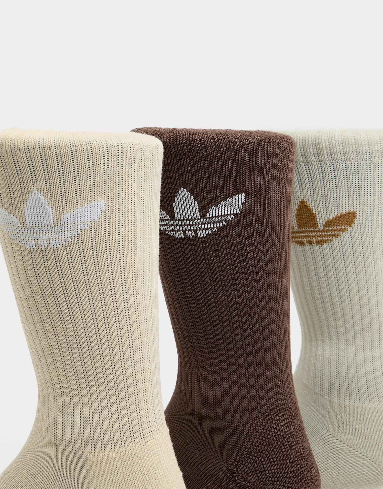 Brown adidas Originals 6 Pack Trefoi Cushion Crew Socks JD Sports UK