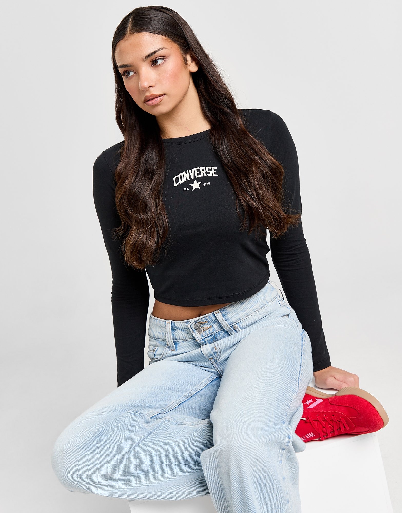 Converse long sleeve top deals