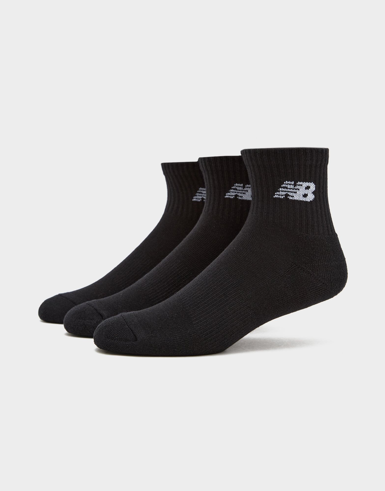 Black New Balance 3-Pack Everyday Quarter Socks | JD Sports UK