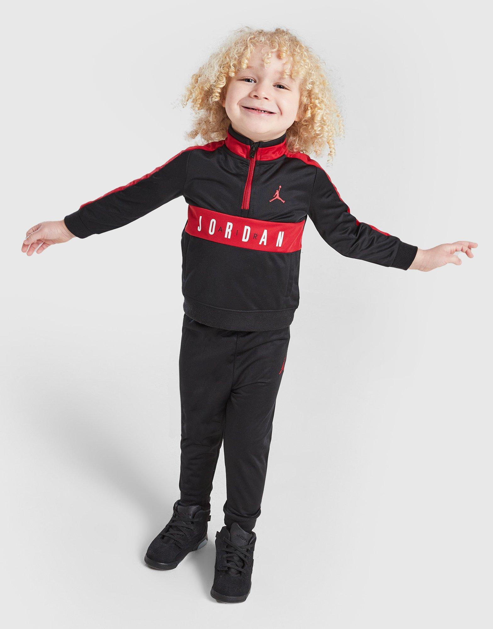 Jordan Tuta Completa Poliestere 1/4 Zip Neonati in Nero JD