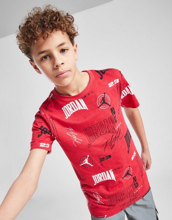 RED T-SHIRT WITH ALL OVER PRINT, CHILD RED T-SHIRT WITH ALL OVER PRINT, CHILD