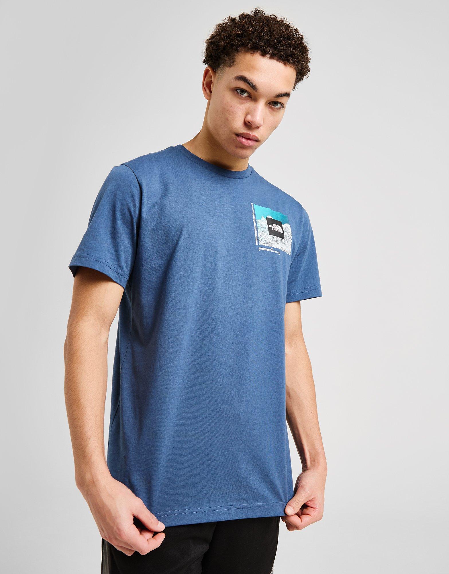 Blue The North Face Digital Mountain T-Shirt | JD Sports UK