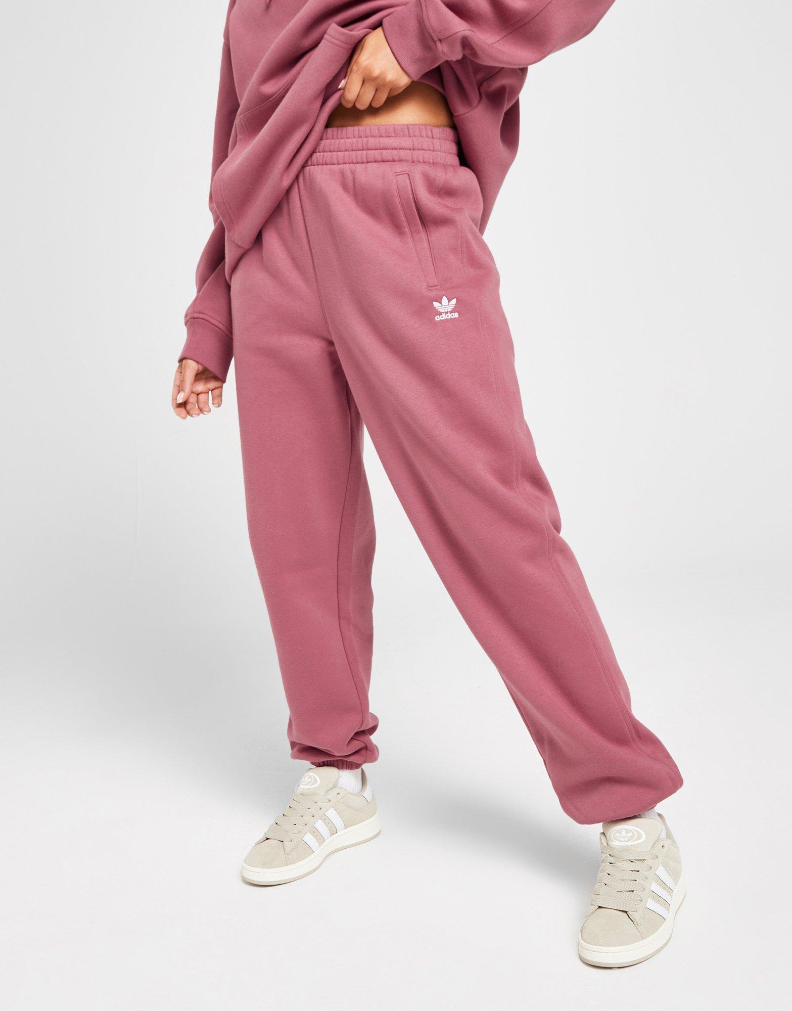 Adidas originals new neutrals logo cuffed joggers in pink sale