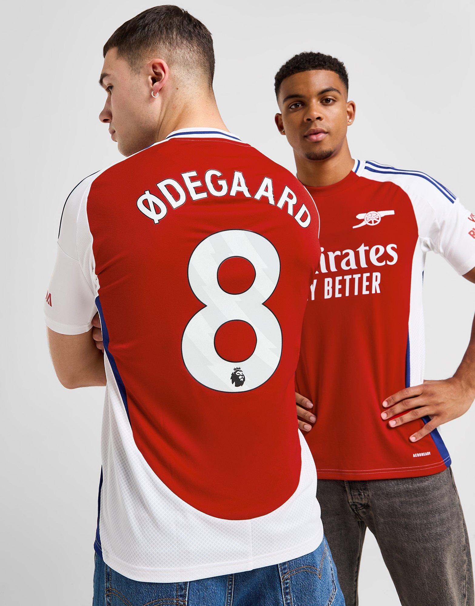 Red adidas Arsenal FC 2024/25 Odegaard #8 Home Shirt - JD