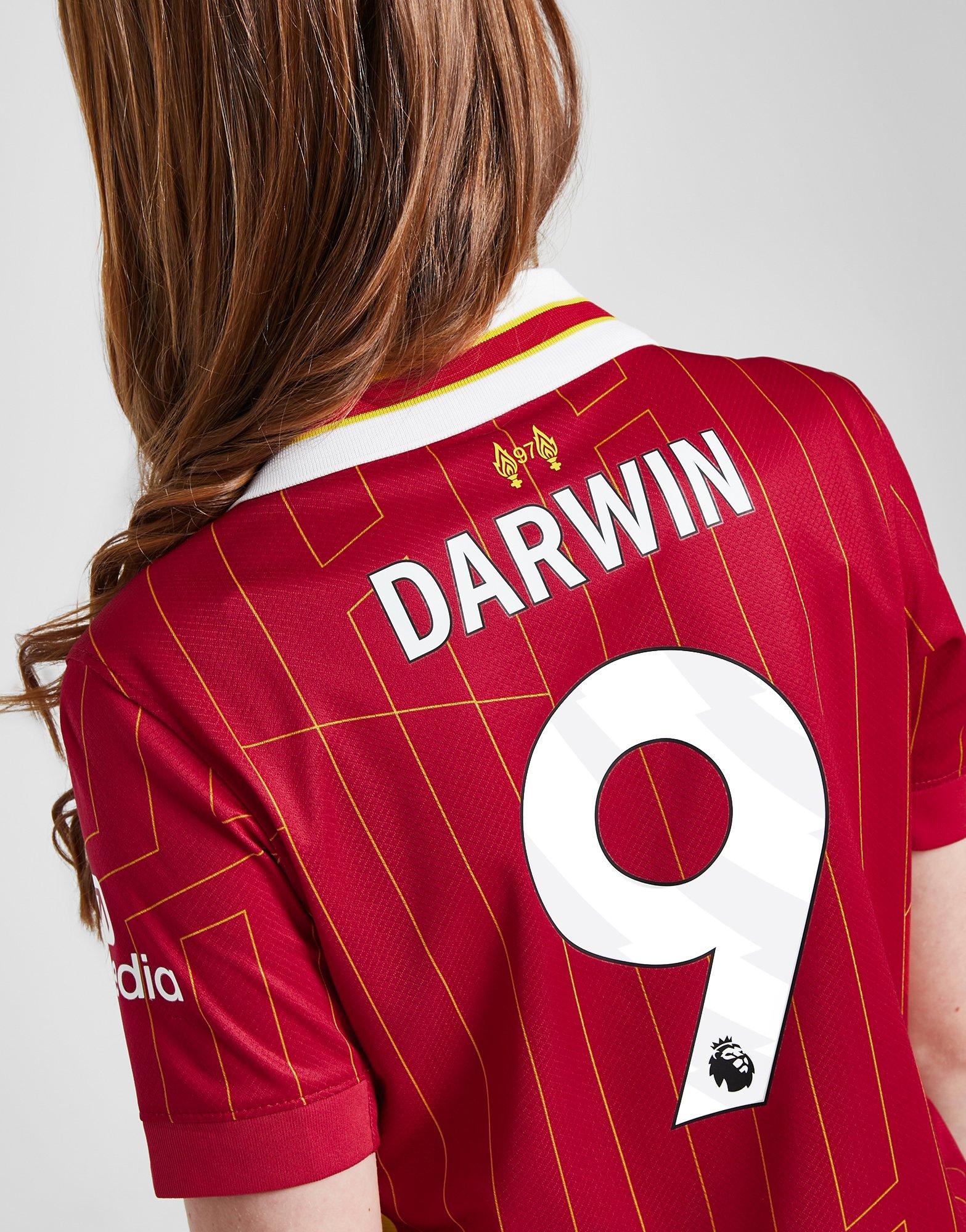 Red Nike Liverpool FC 2024/25 Darwin #9 Home Shirt Junior