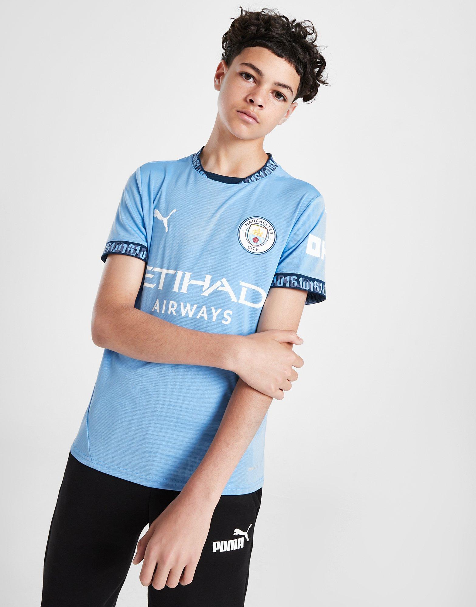 Blue PUMA Manchester City 24/25 De Bruyne #17 Home Shirt JR