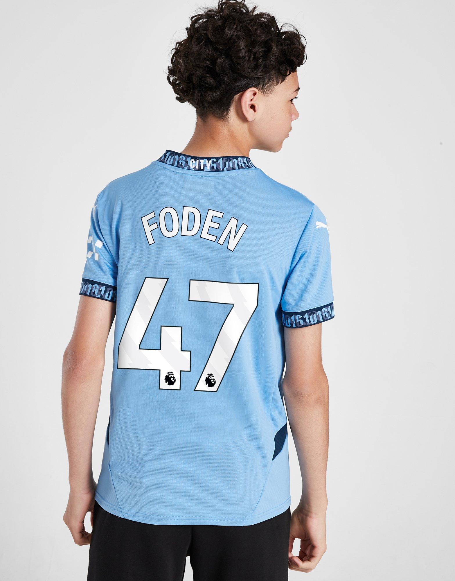 Blue PUMA Manchester City FC 2024/25 Foden #47 Home Shirt JR